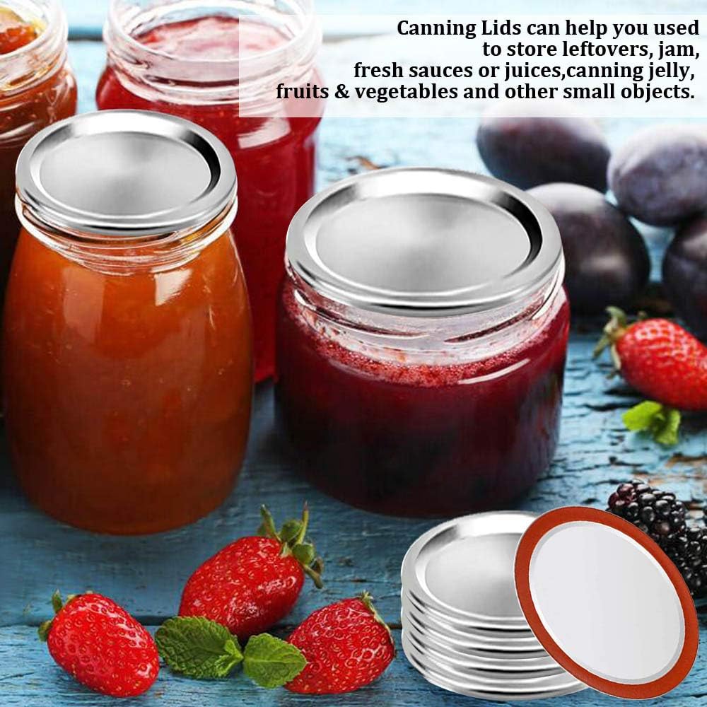 120 PCS Premium Canning Lids for Mason Jars Airtight and Leakproof - Silver