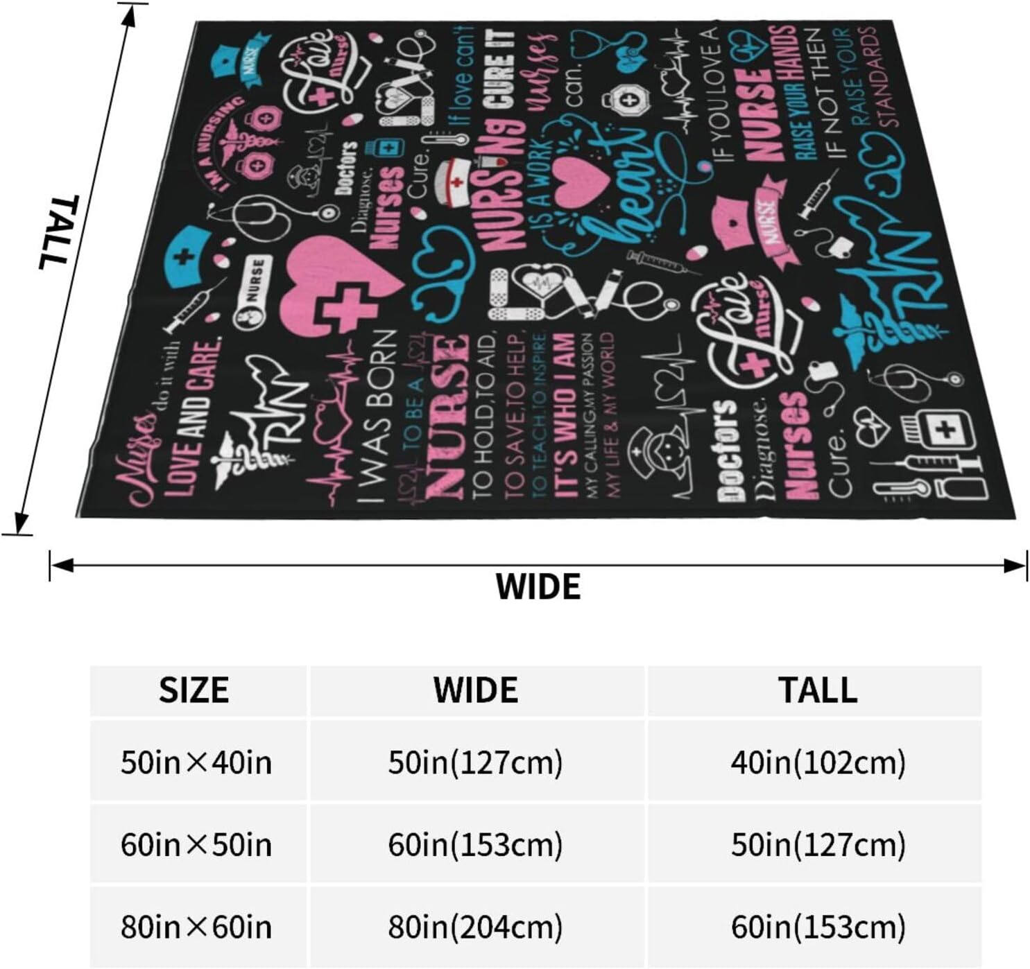Funny Nurse Gifts for Women Soft Flannel Blanket