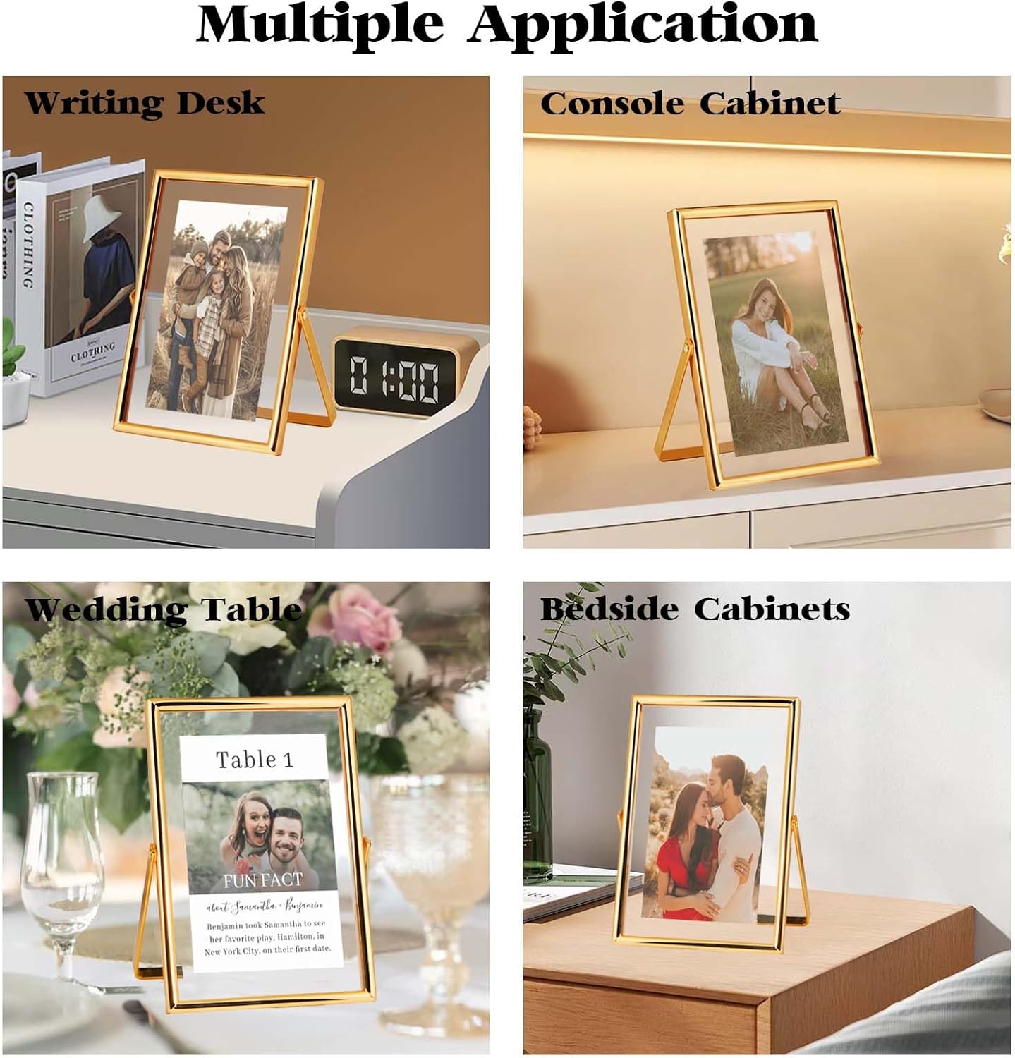 Xinkerco 5x7 Gold Floating Frame 2 Pack for 4x6 and 3x5 Photos