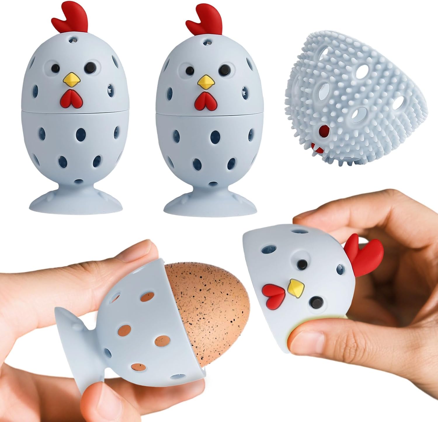 Wonlex Silicone Egg Scrubber with BPA-Free Bristles