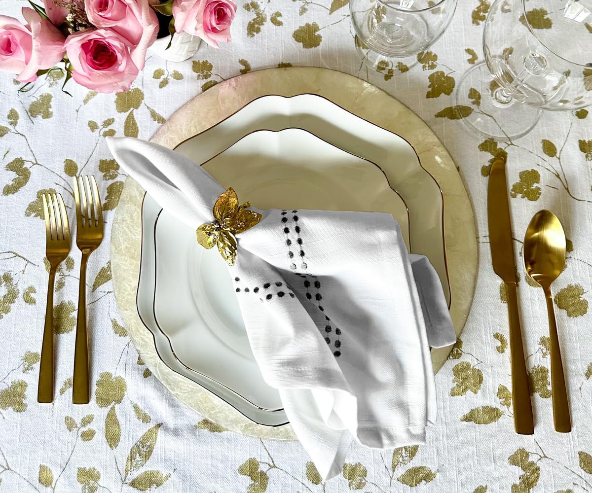 Black and White Cotton Napkins Set of 4