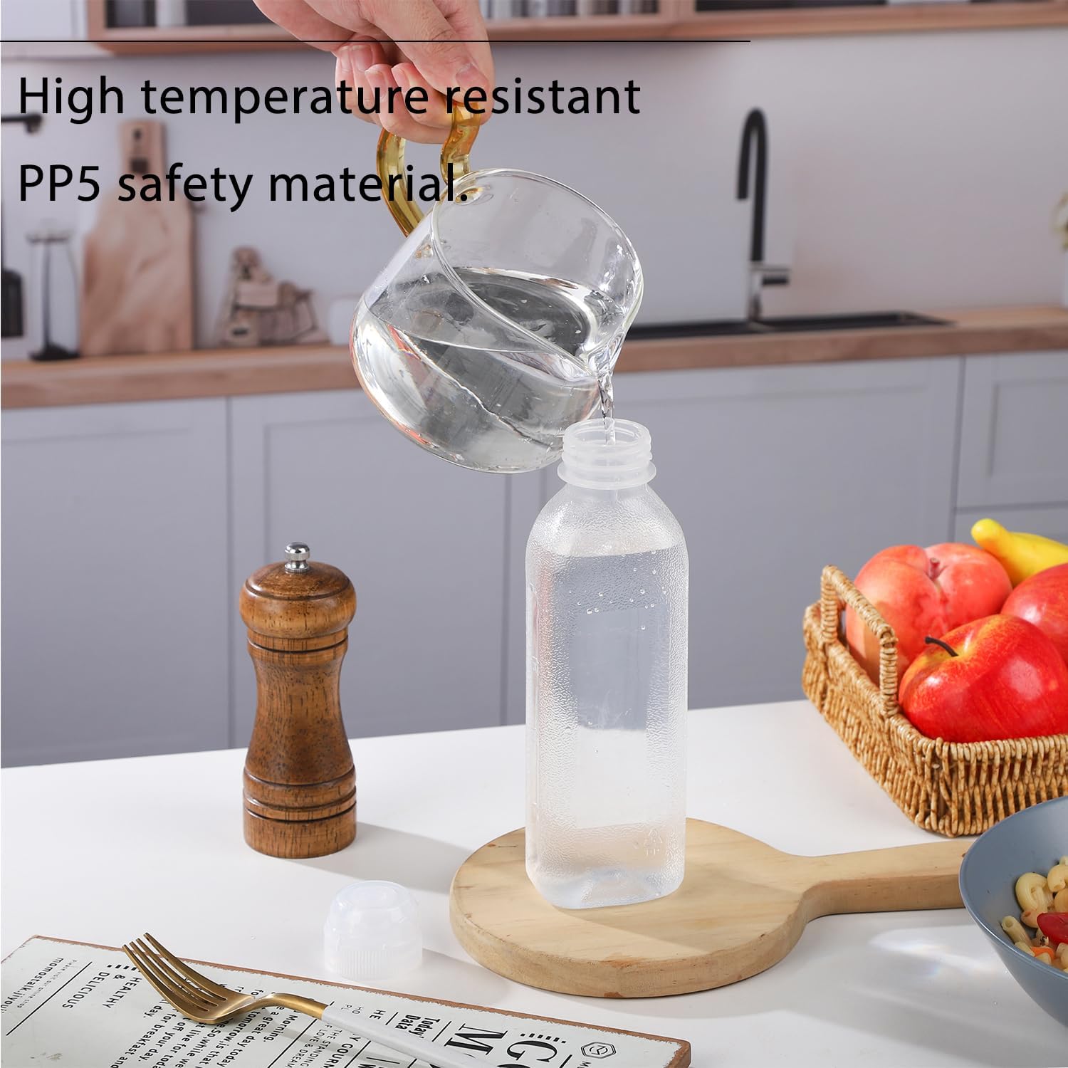 RAMFIYN 10oz Condiment Squeeze Bottles with Flip Top - 6 Pack