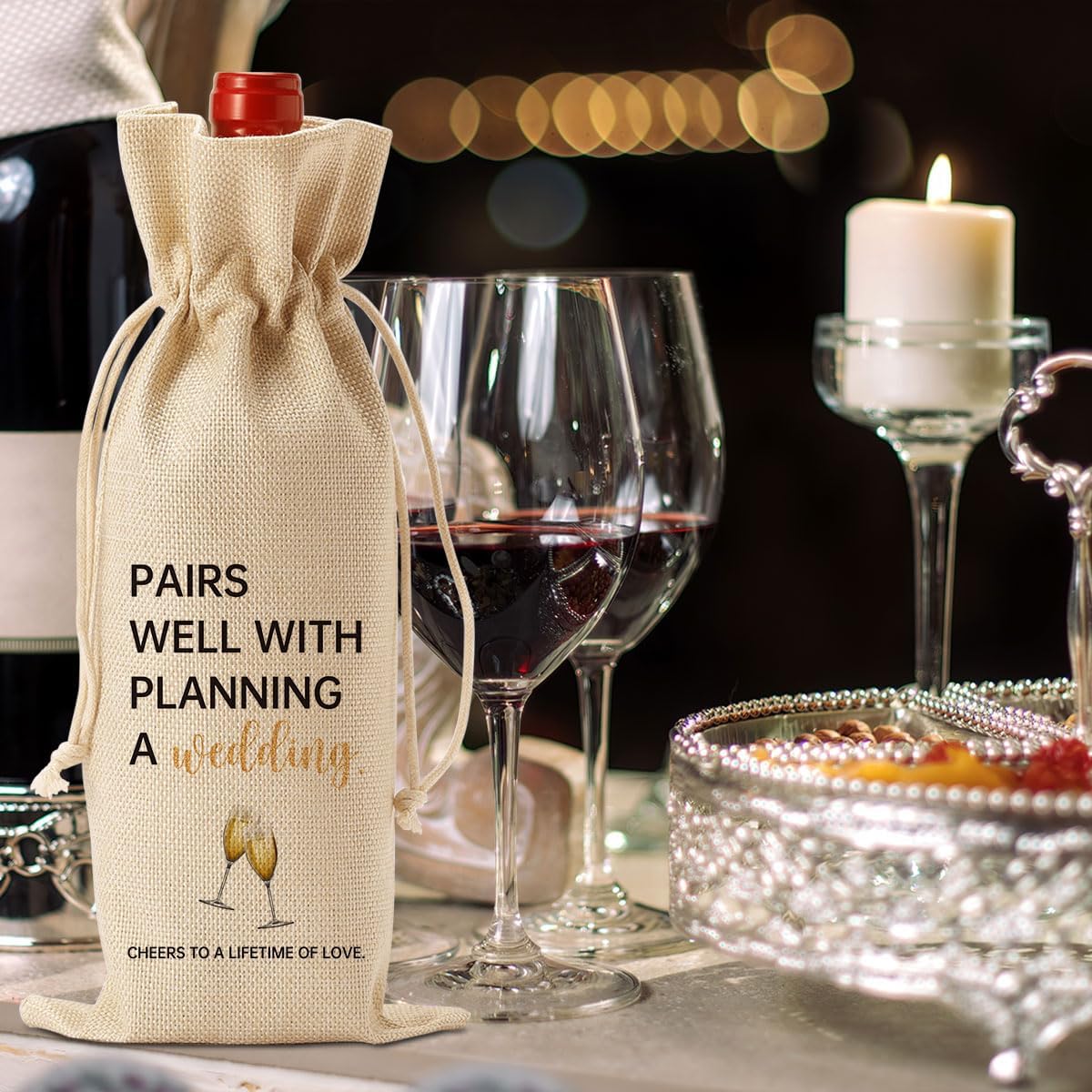 YUANHAO Wedding Gift Wine Bag with Drawstring