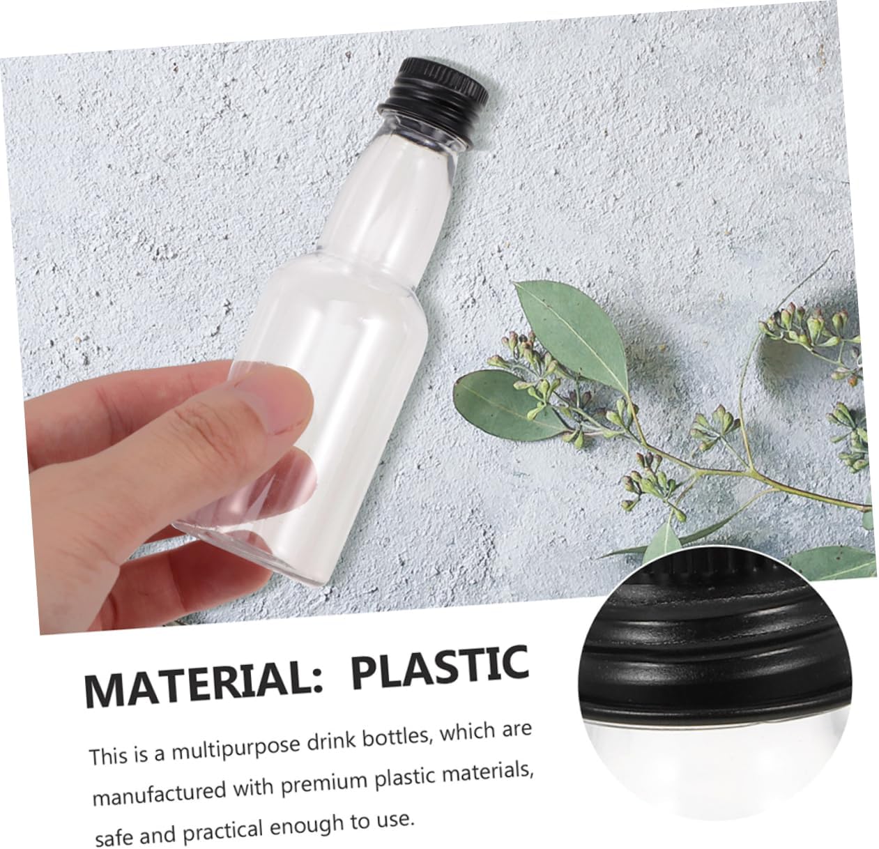 50pcs Clear Glass Shot Bottles with Caps for Home Brewing