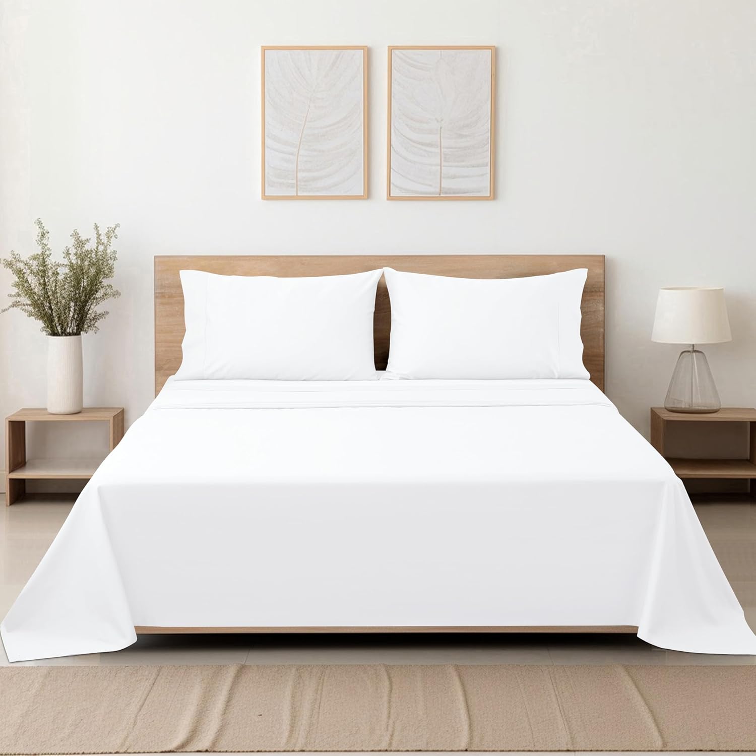 Zaizaihome Cotton Cal King Flat Sheet Only 600 Thread Count