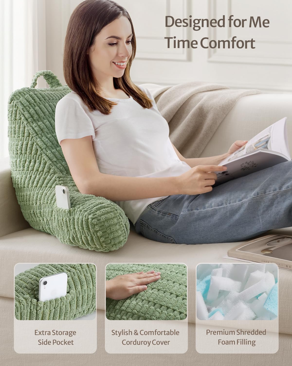 Blissful Diary Reading Pillow with Shredded Foam