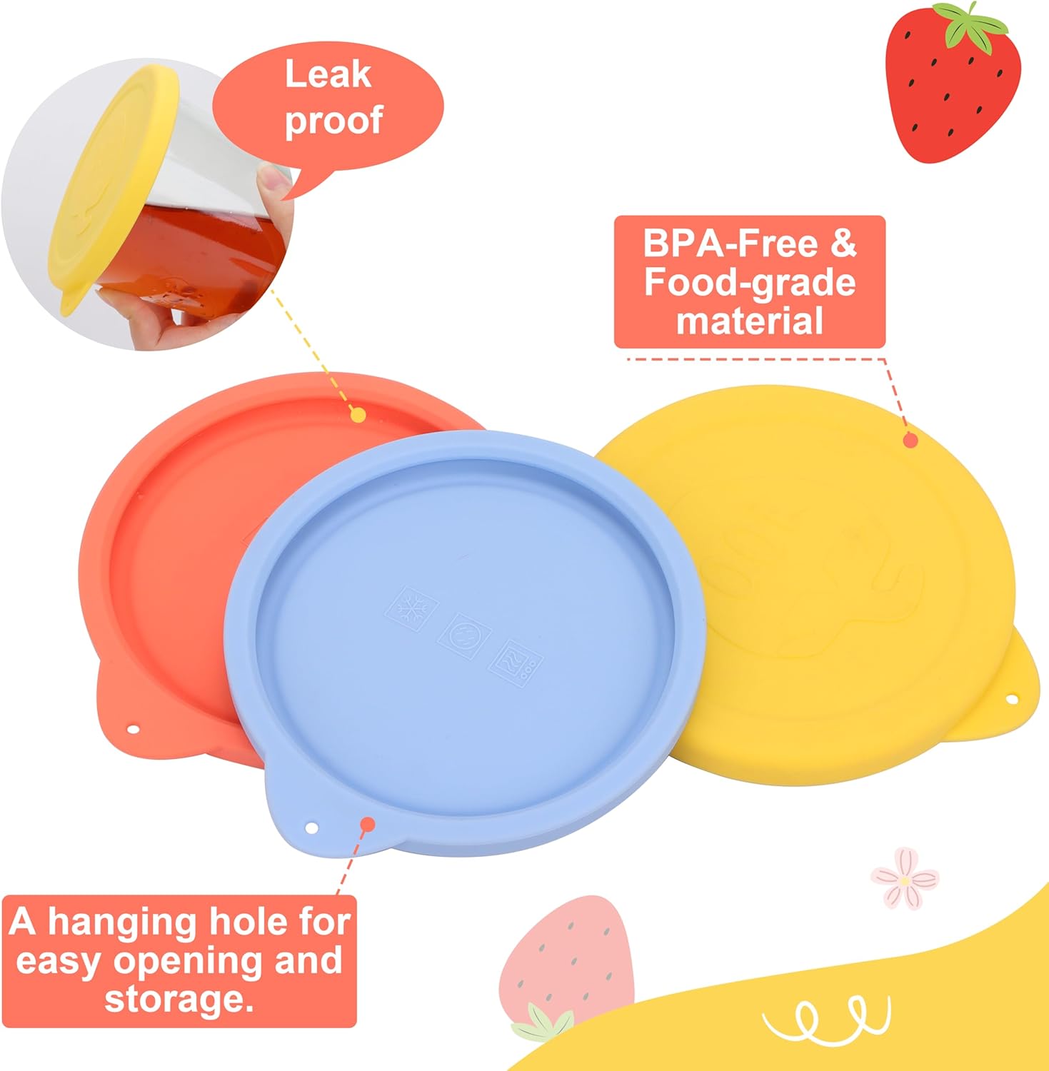 Purekra 60mm Silicone Lids for Weck Jars 2 Pack