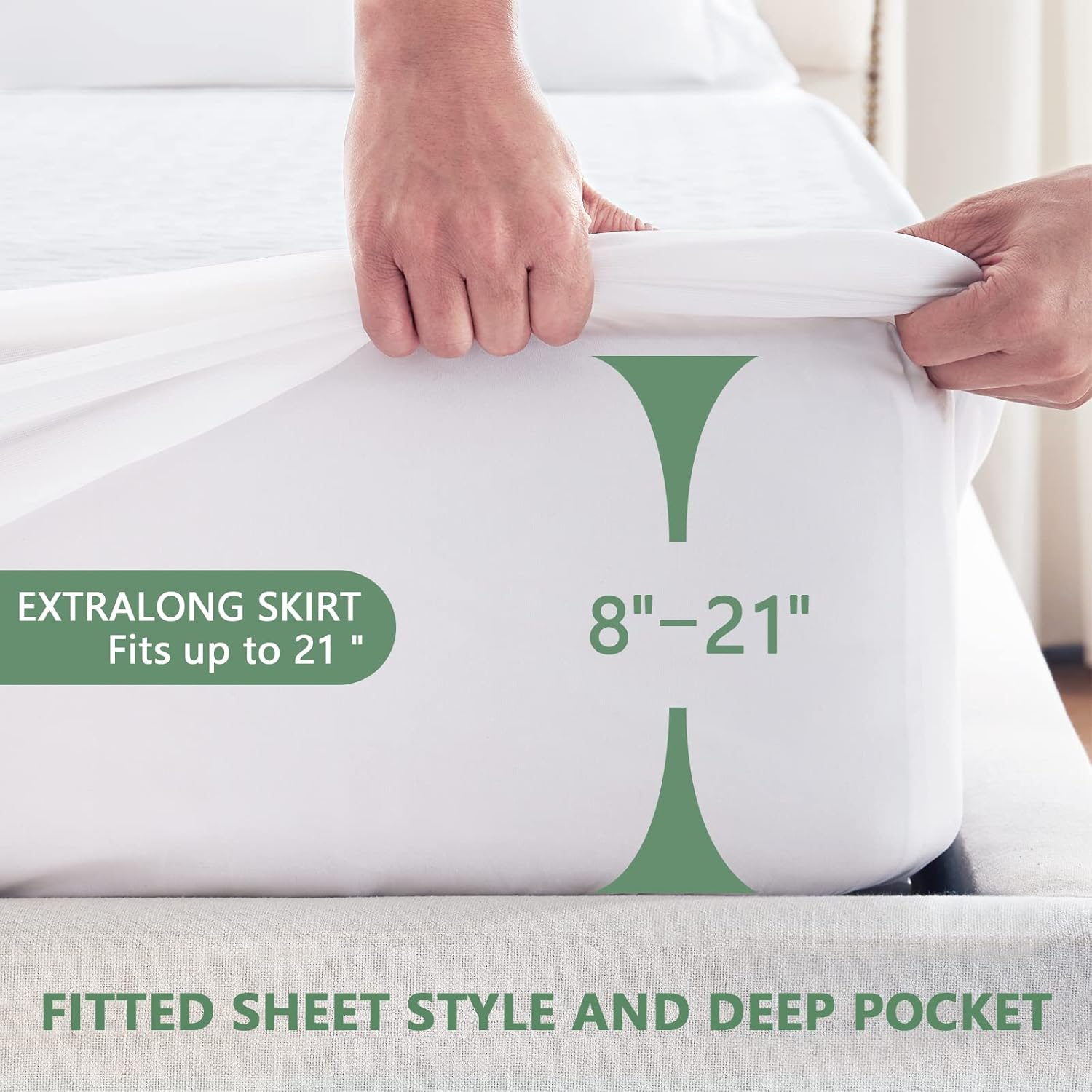 GOPOONY Premium Queen Mattress Protector Waterproof Cooling 3D Air Fabric