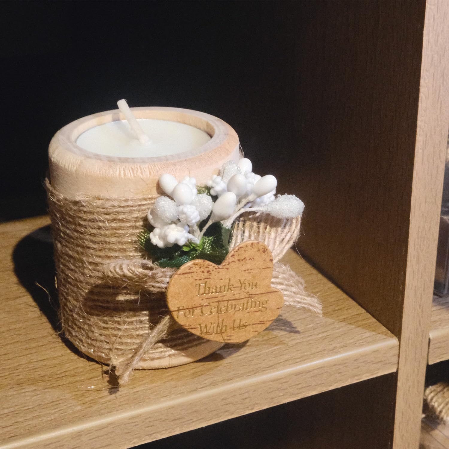 30 Pack Wood Tealight Candle Holders for Wedding Favors