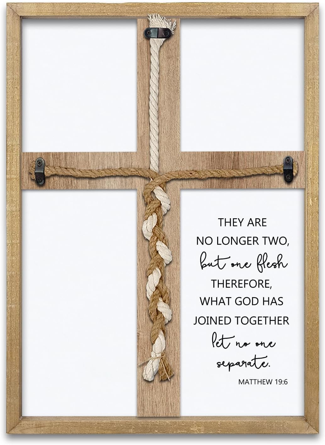 Matthew 196 Unity Cross Wedding Sign 15x10 Wood