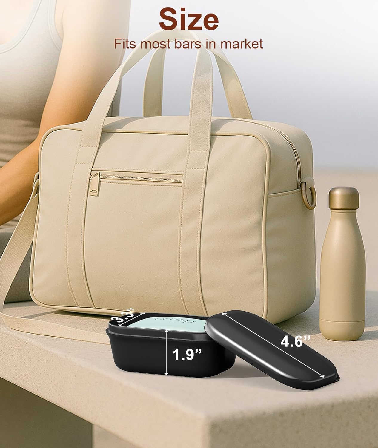 Quatish Leakproof Soap Dish with Lid and Draining Layer