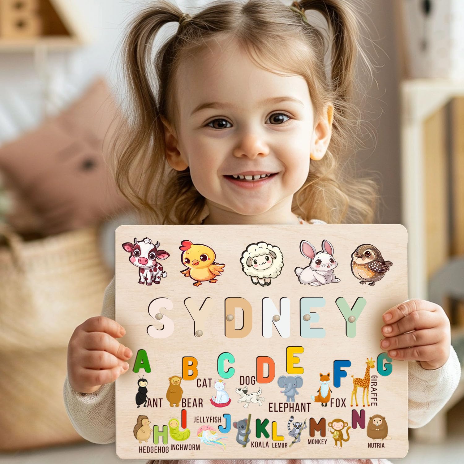 Personalized Wooden Name Puzzle for Toddlers