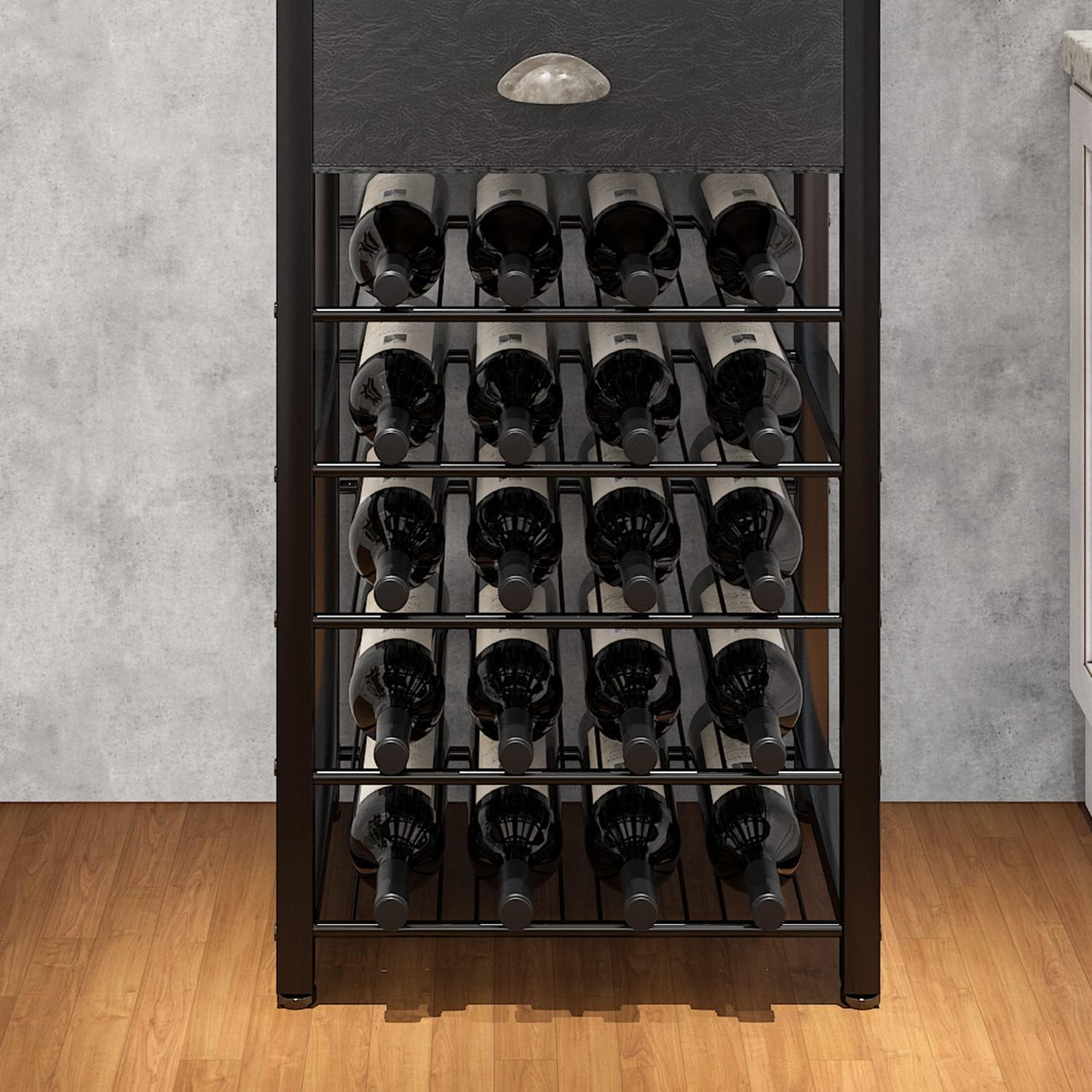 Homeiju Freestanding Wine Rack with 4 Tiers and Tabletop