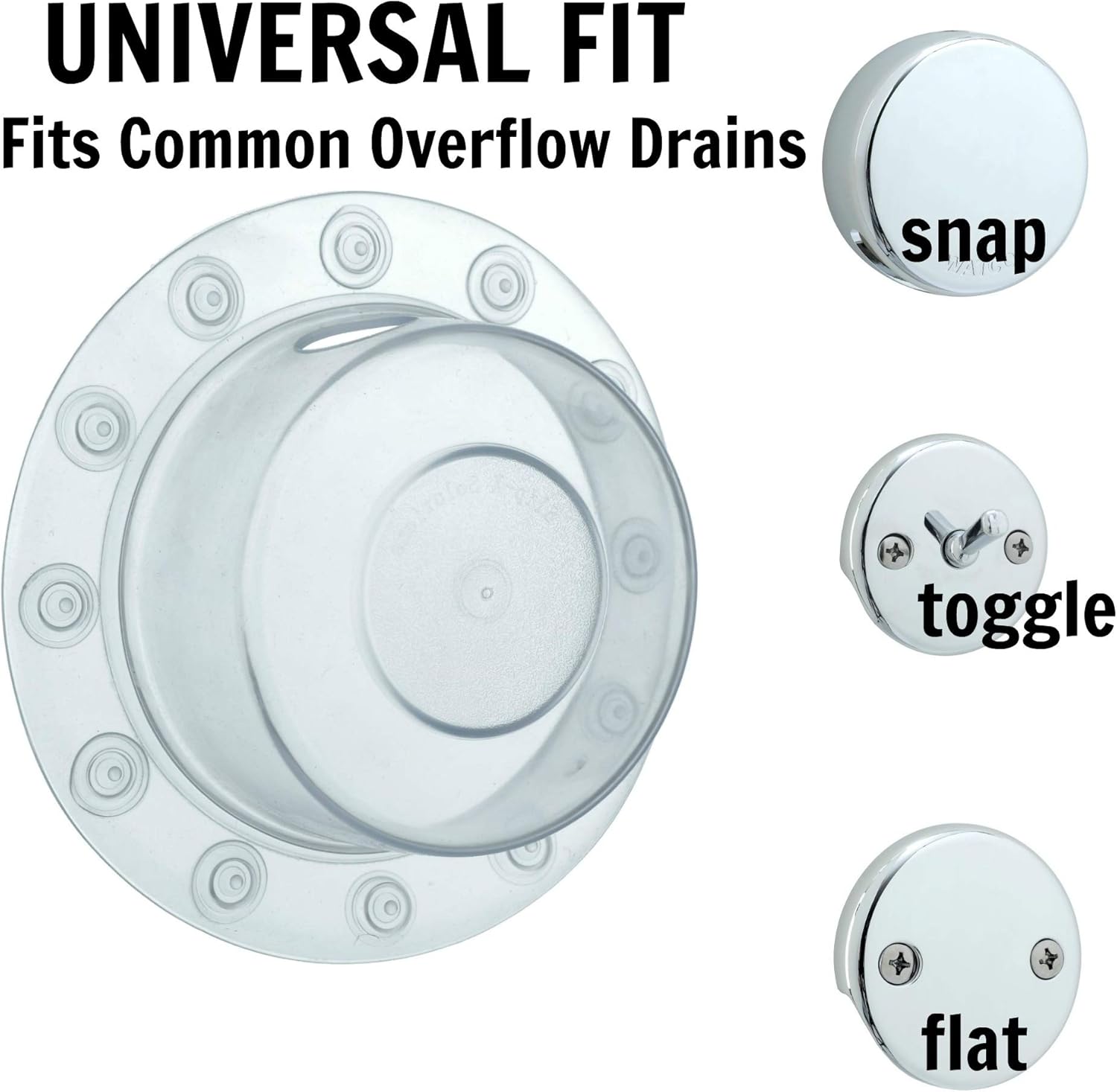 SlipX Solutions Bottomless Bath Overflow Drain Cover