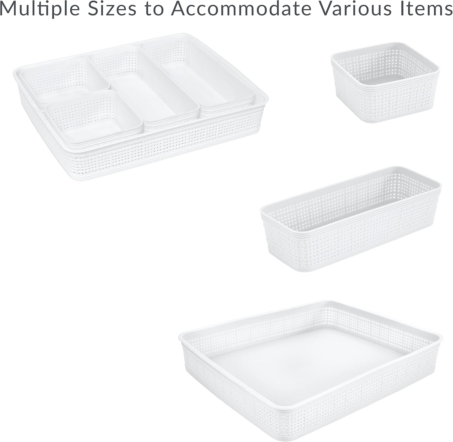 Simplify 5 Piece Organizer Set White