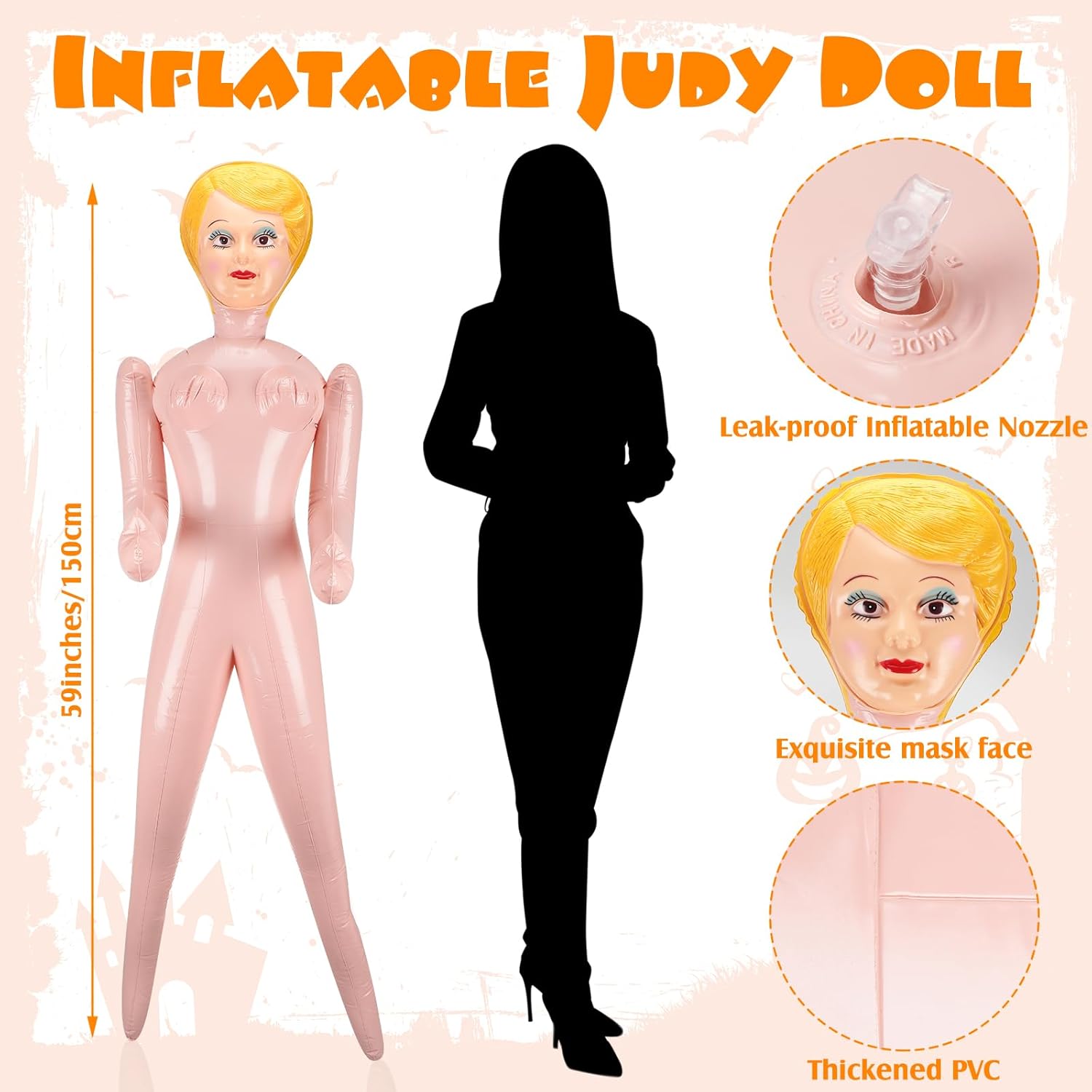 Liliful 59 Inch Inflatable Judy Doll Party Prop