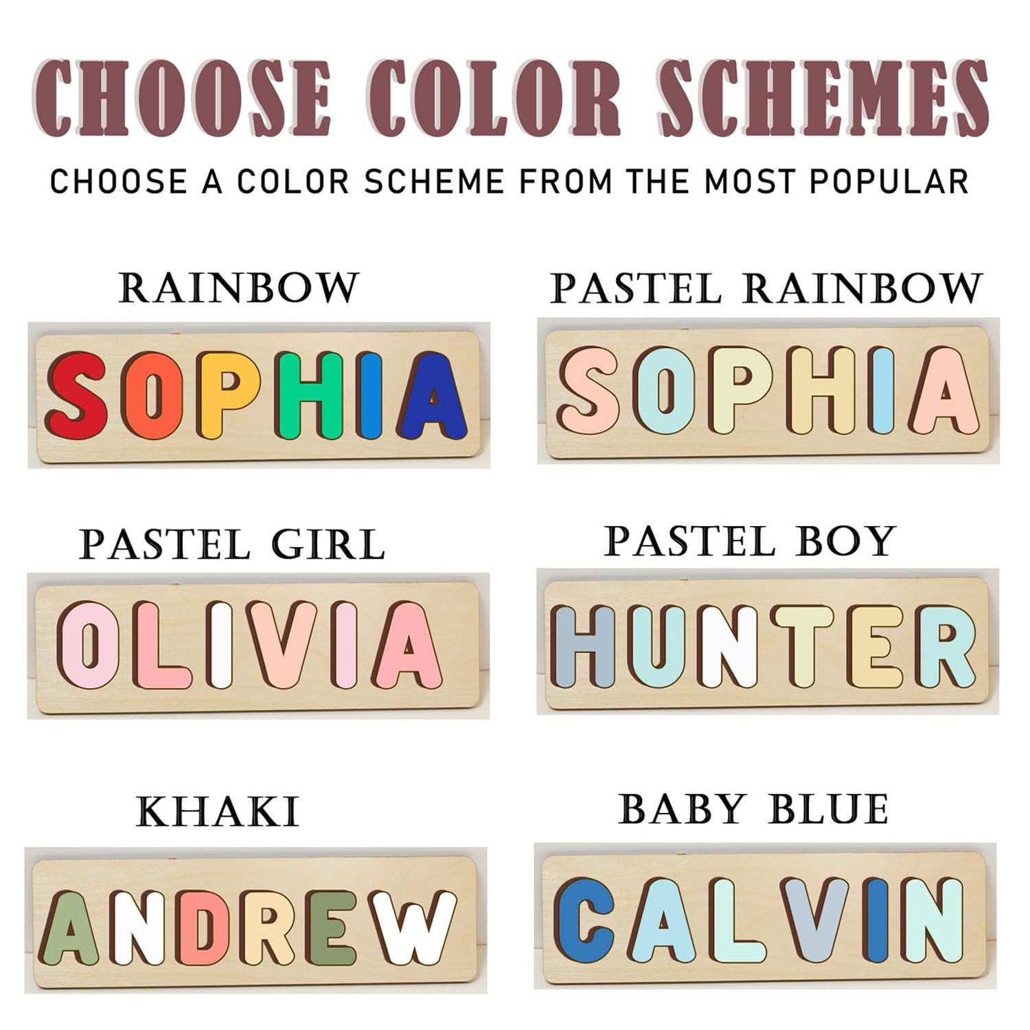 Personalized Wooden Name Puzzle for Toddlers