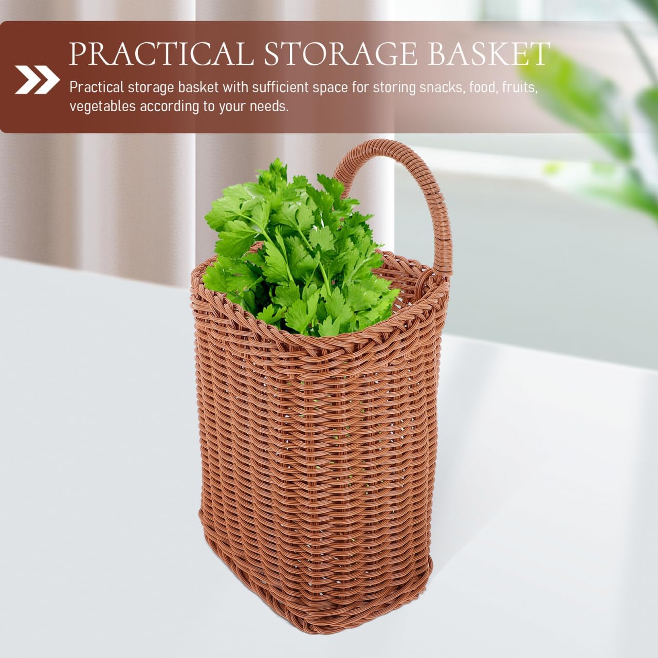 Angoily Hanging Wicker Basket for Home and Outdoor Use