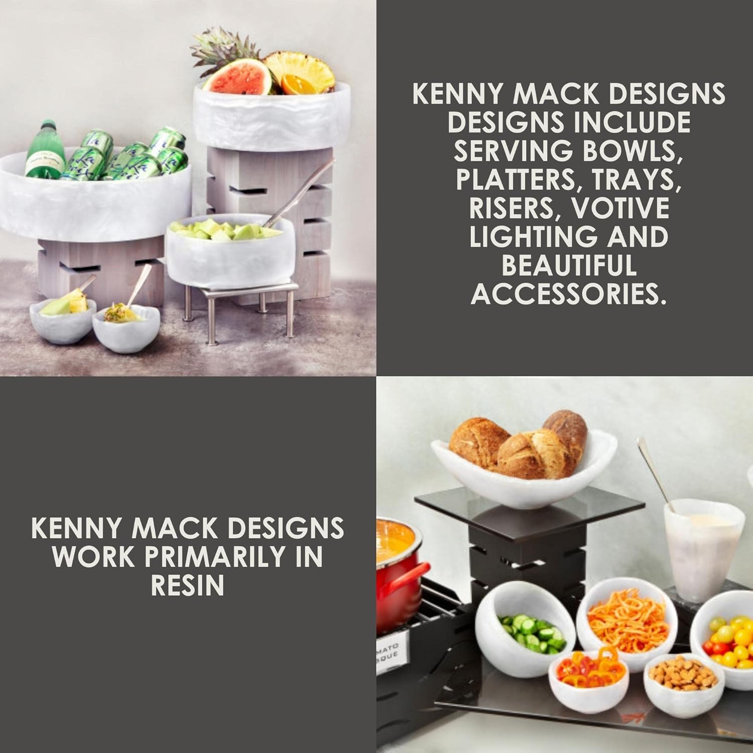 Steelite Resin Serving Bowl Kenny Mack Point Oval 3 Quart White