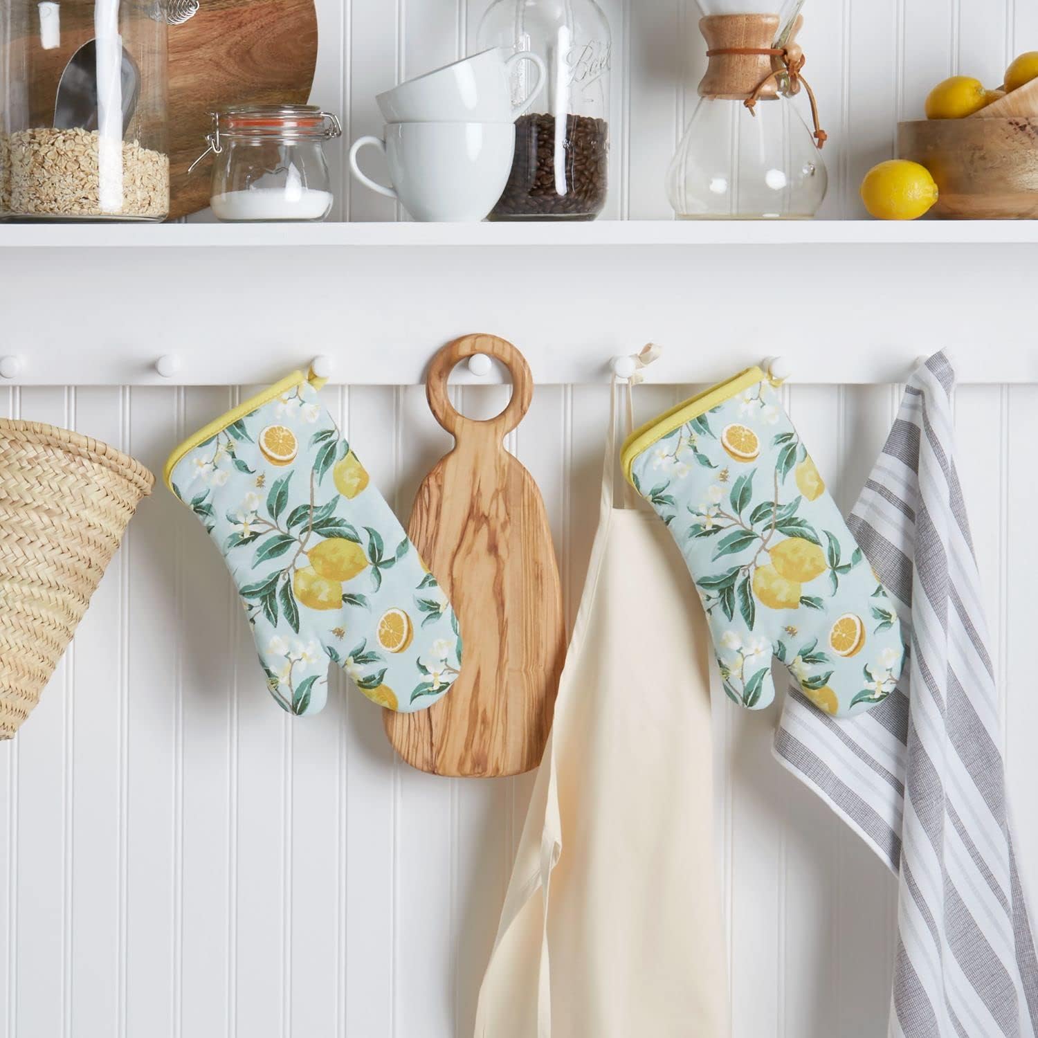 Martha Stewart Lemon Whimsy Oven Mitt 2 Pack Set