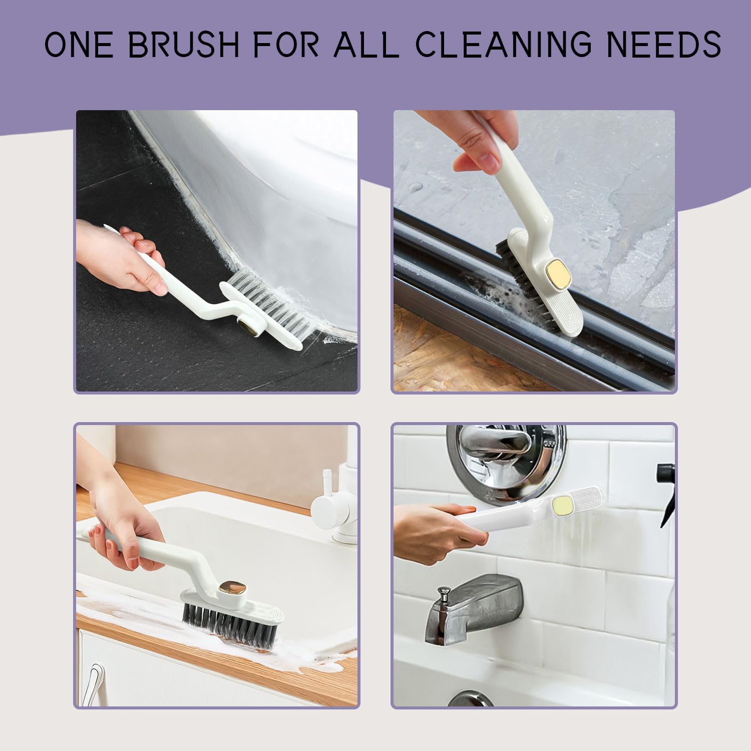 2PCS Rotating Crevice Cleaning Brush for Kitchen and Bathroom