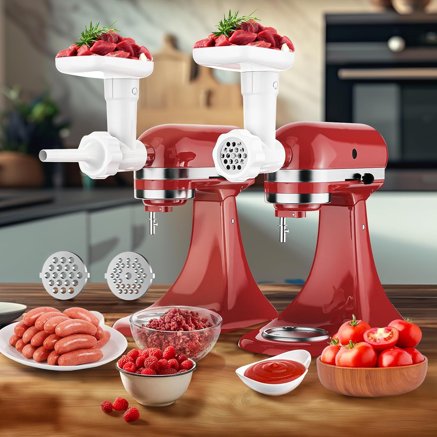 HOZODO Fruit Veg Strainer Meat Grinder for Kitchenaid Mixers