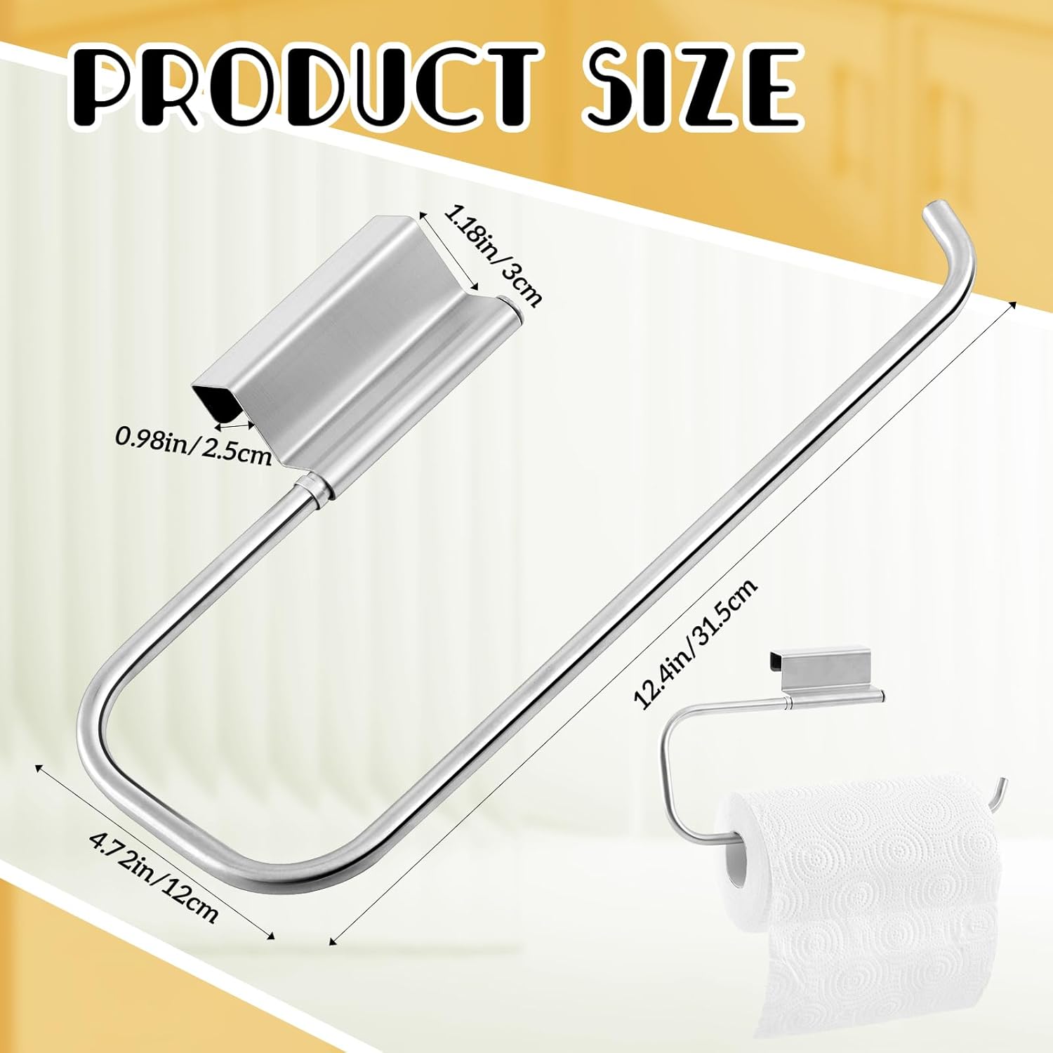 124 Inches Cabinet Door Paper Towel Holder