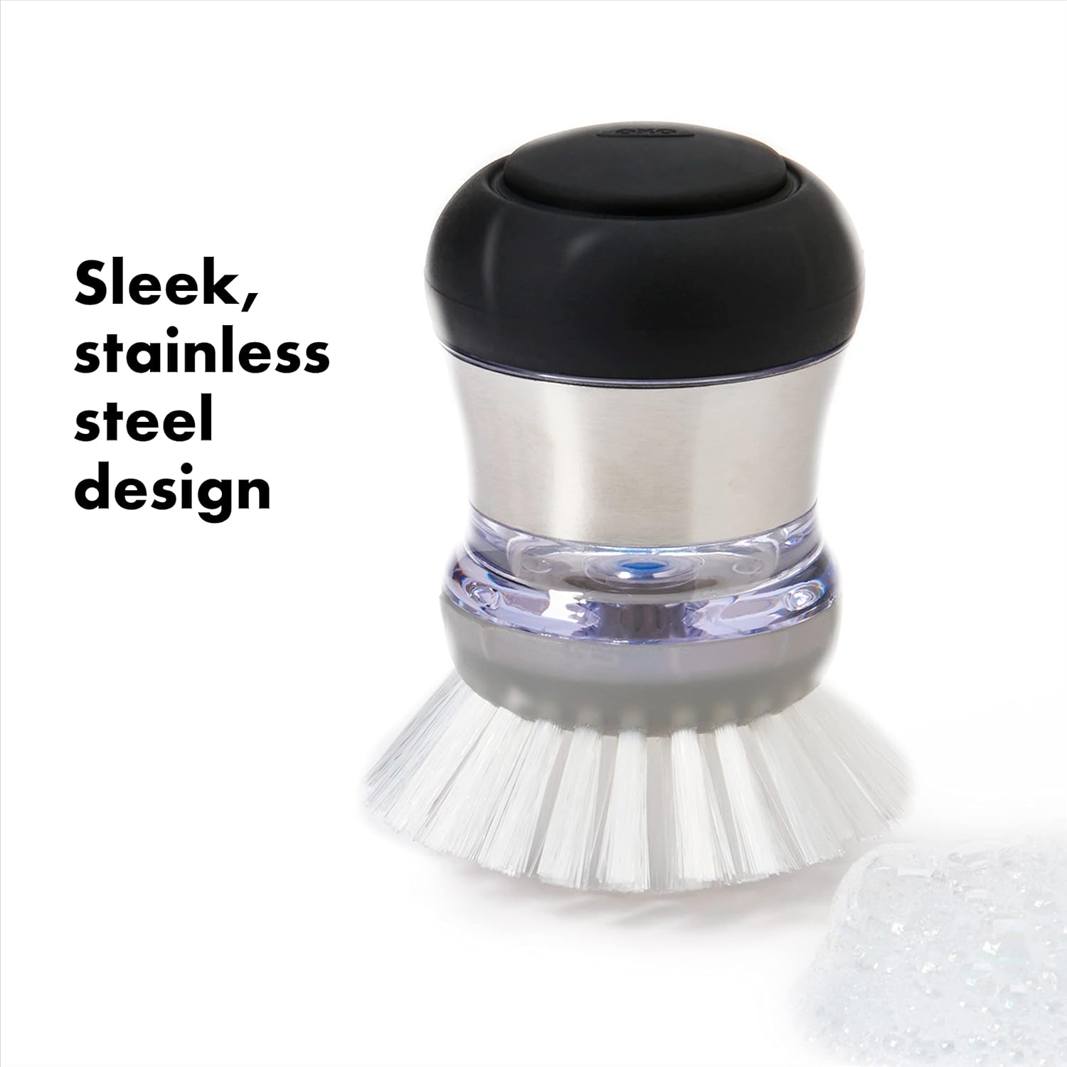 OXO Steel Soap Dispensing Palm Brush 1