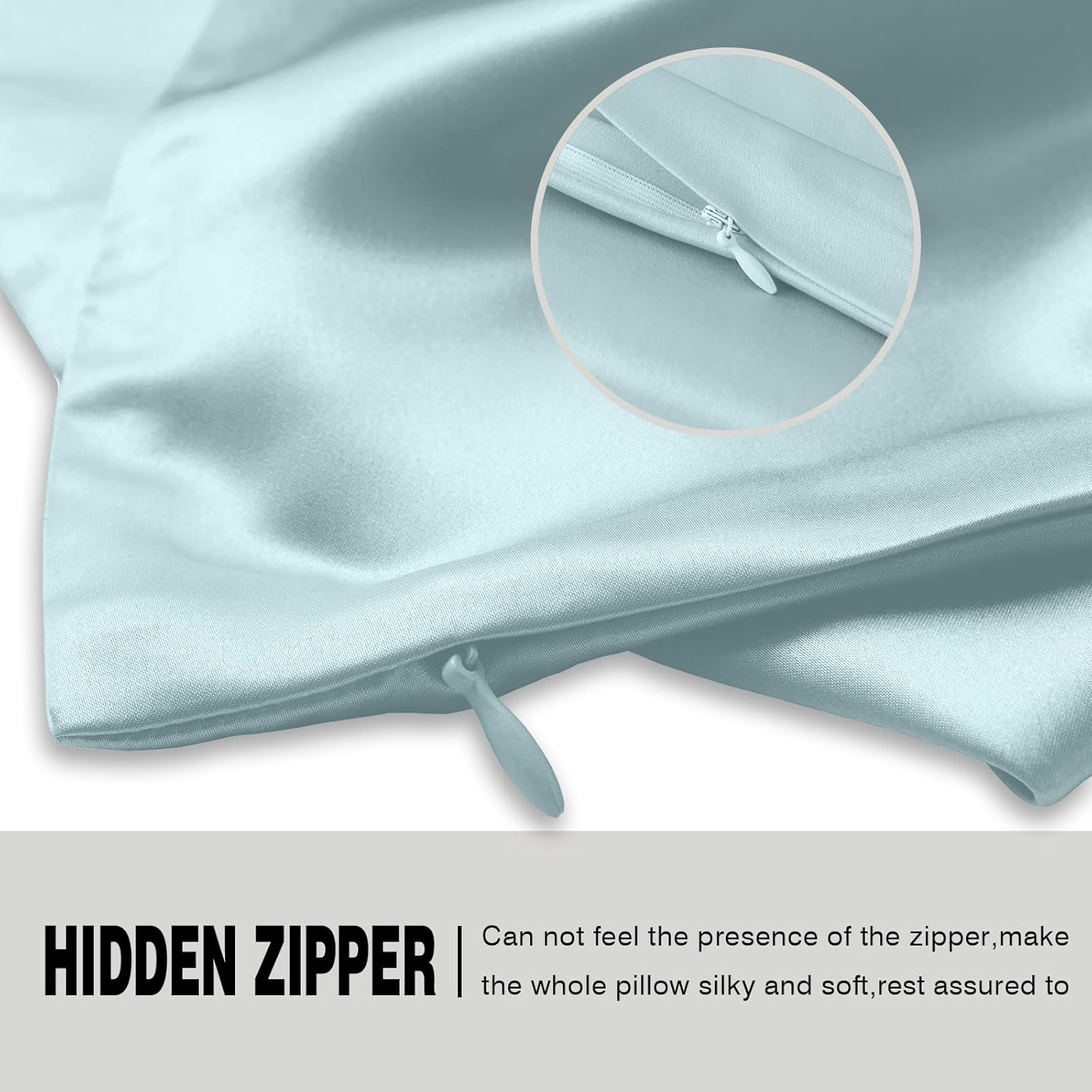 Suatien Mulberry Silk Pillowcase 20x26 Standard Size with Hidden Zipper