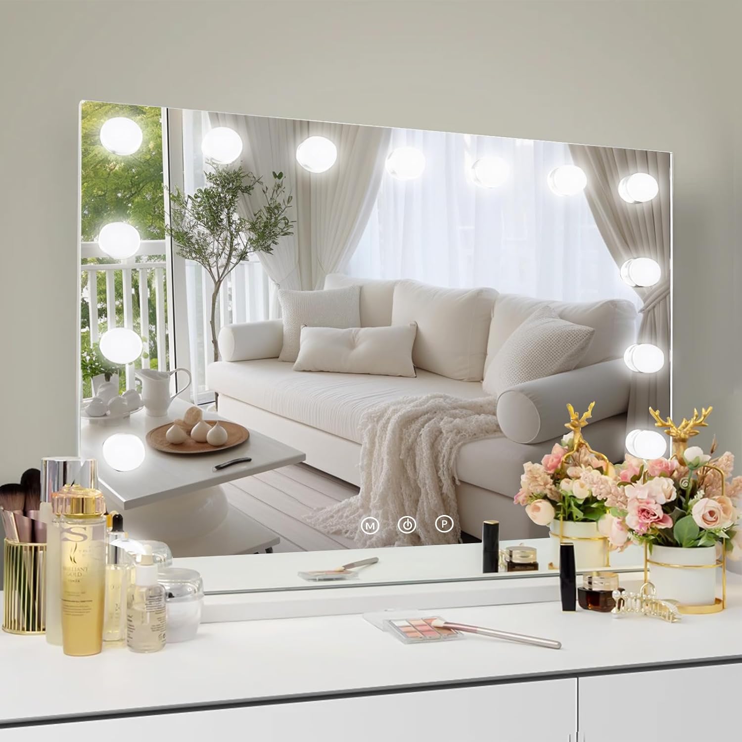 MKupView Vanity Mirror with Lights 228x182 Inches