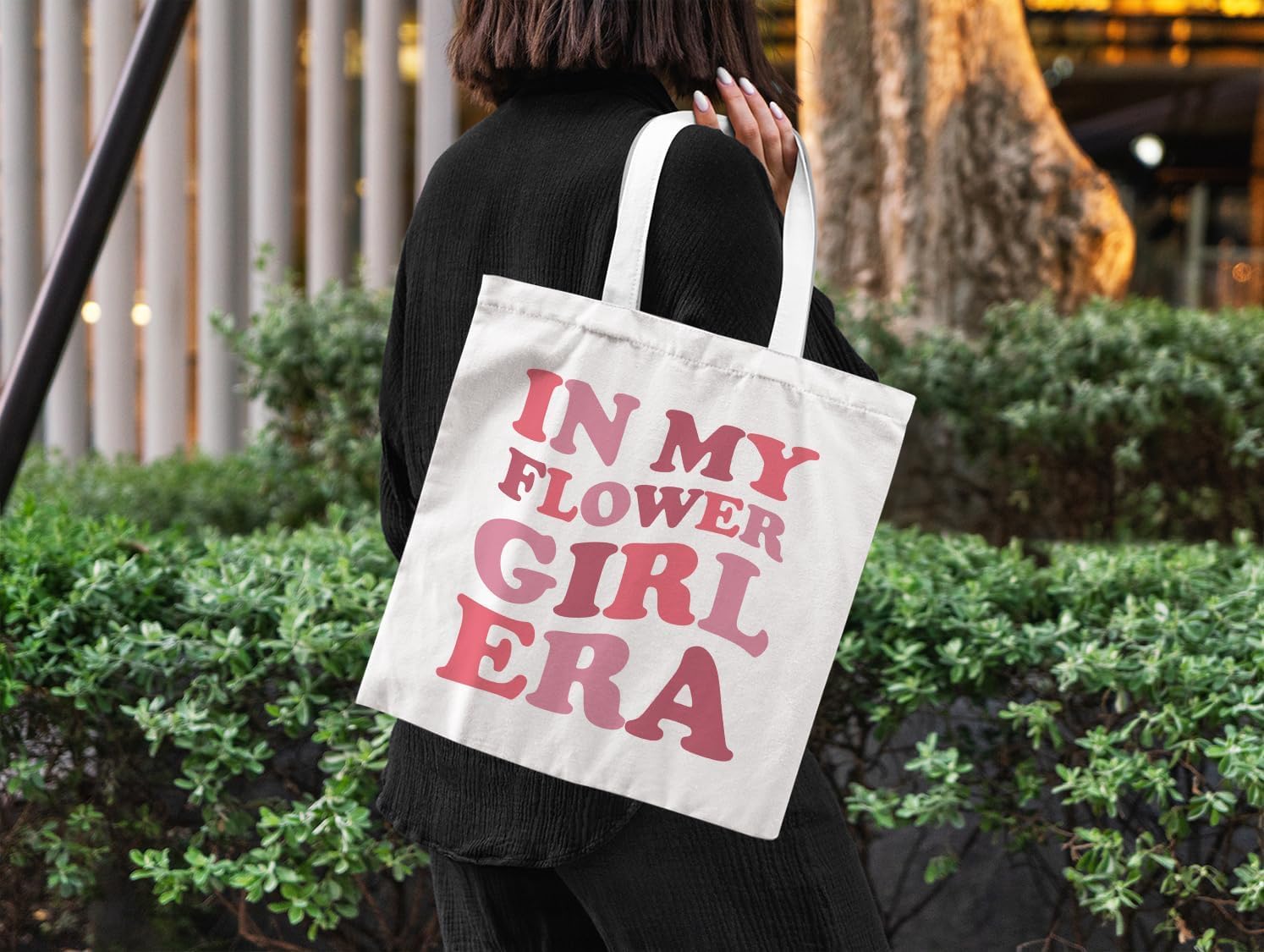 Zeghk NaZaUK Flower Girl Proposal Canvas Tote Bag