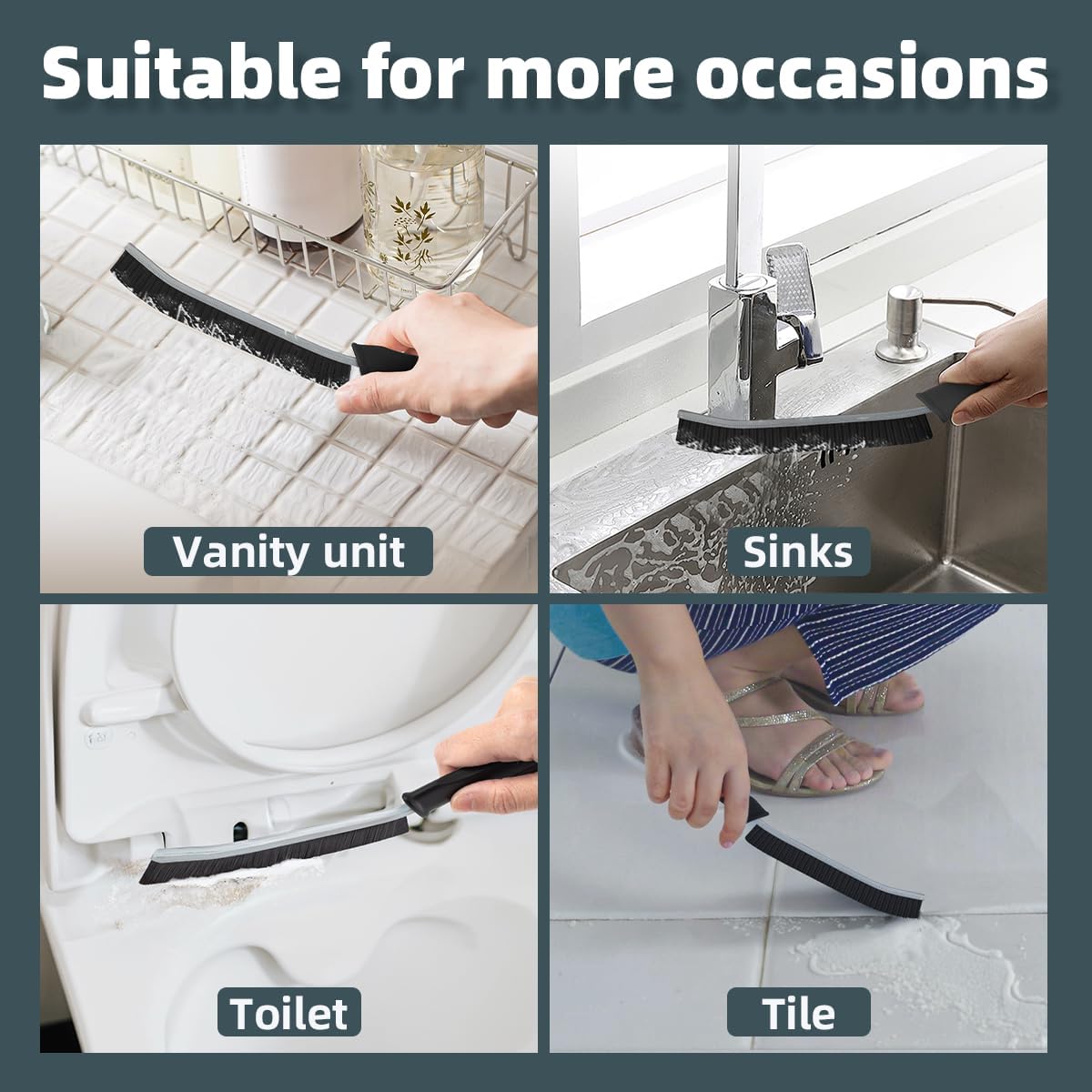TQRR 2Pcs Toilet Brush Gap Scrubber with Hanging Hole