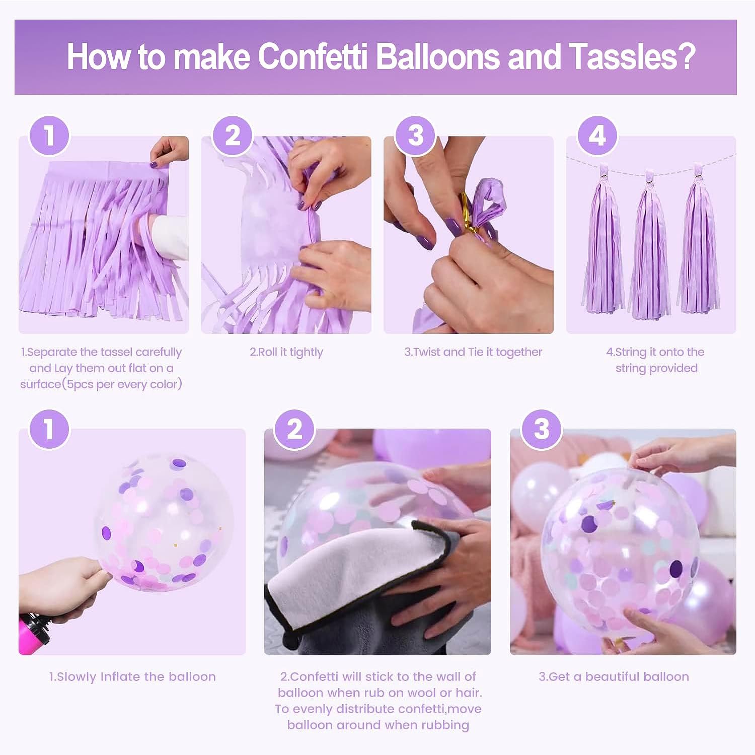 Purple Pink Birthday Party Decorations Set for Women Girls