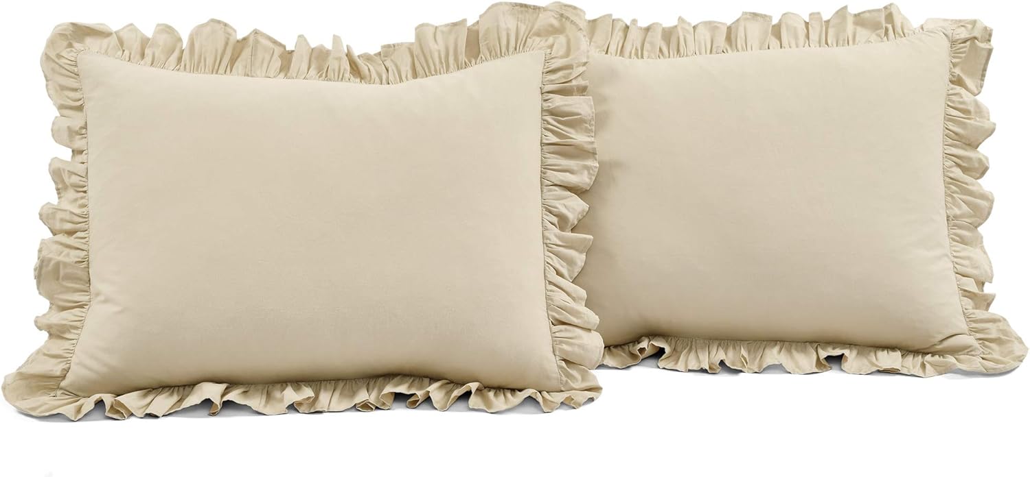 Lush Decor Reyna Soft Knitted Ruffle Blanket King Wheat