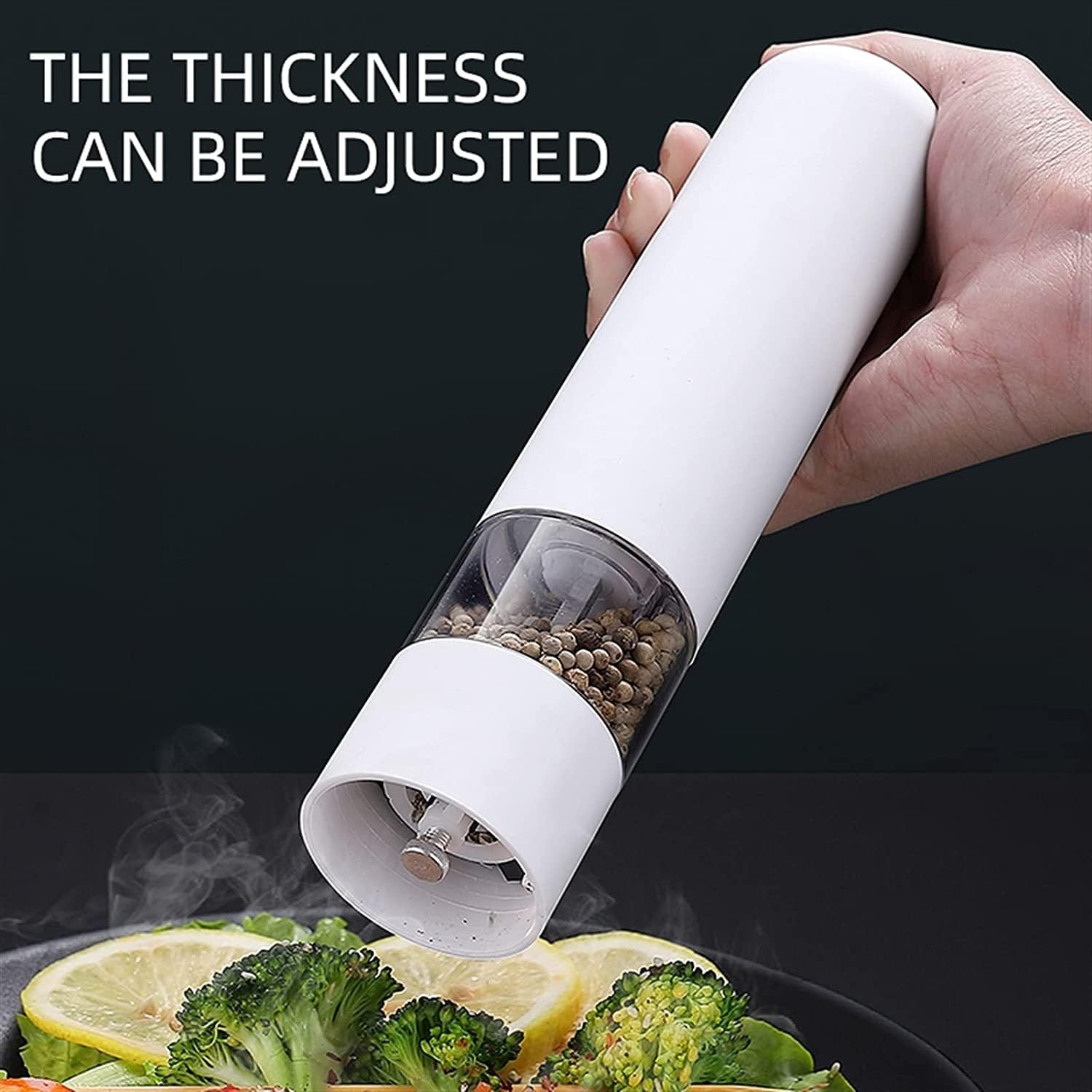 Electric Pepper and Salt Grinder with LED Light - Red