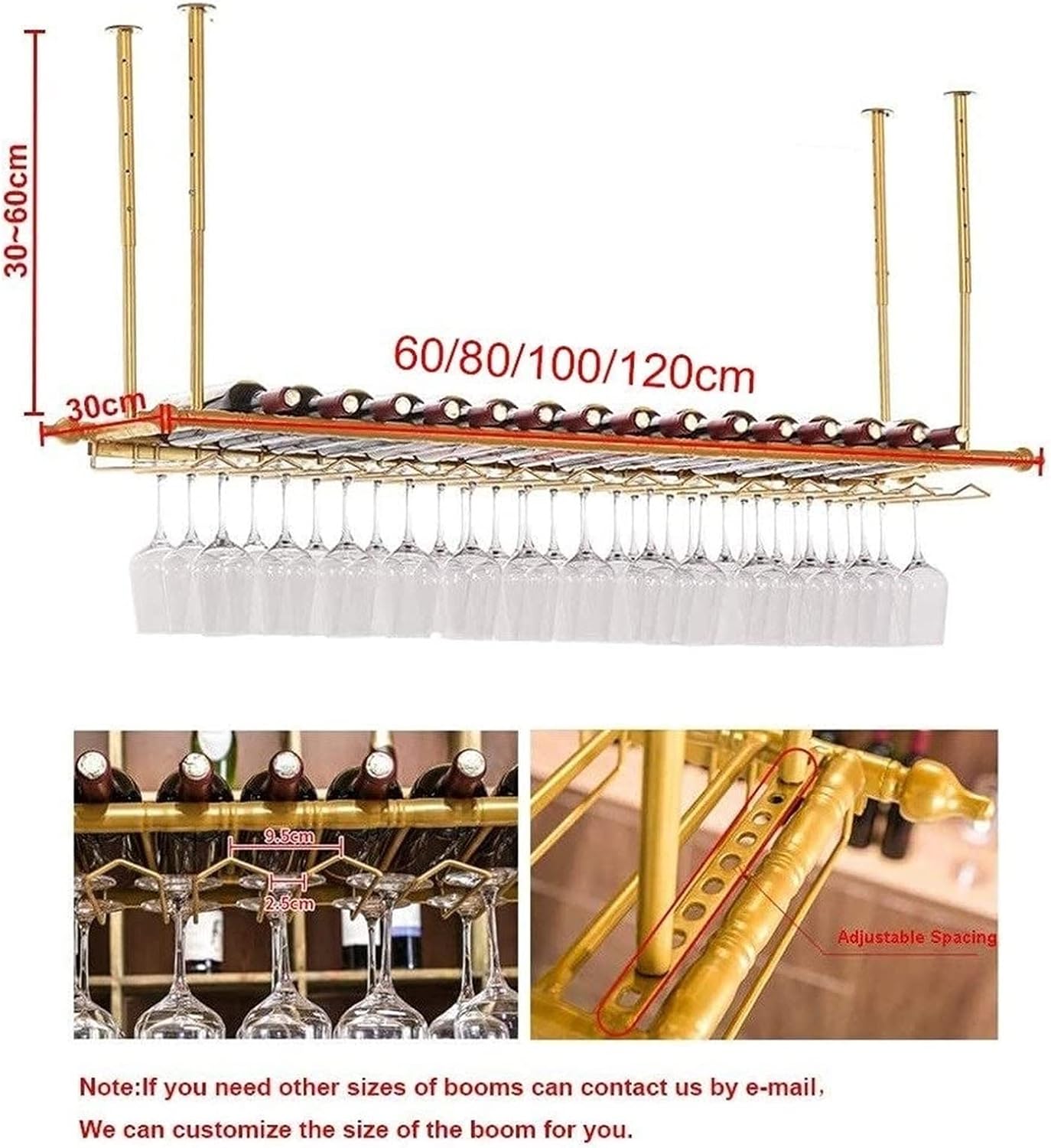 KOHARA Adjustable Wall Mounted Wine Rack