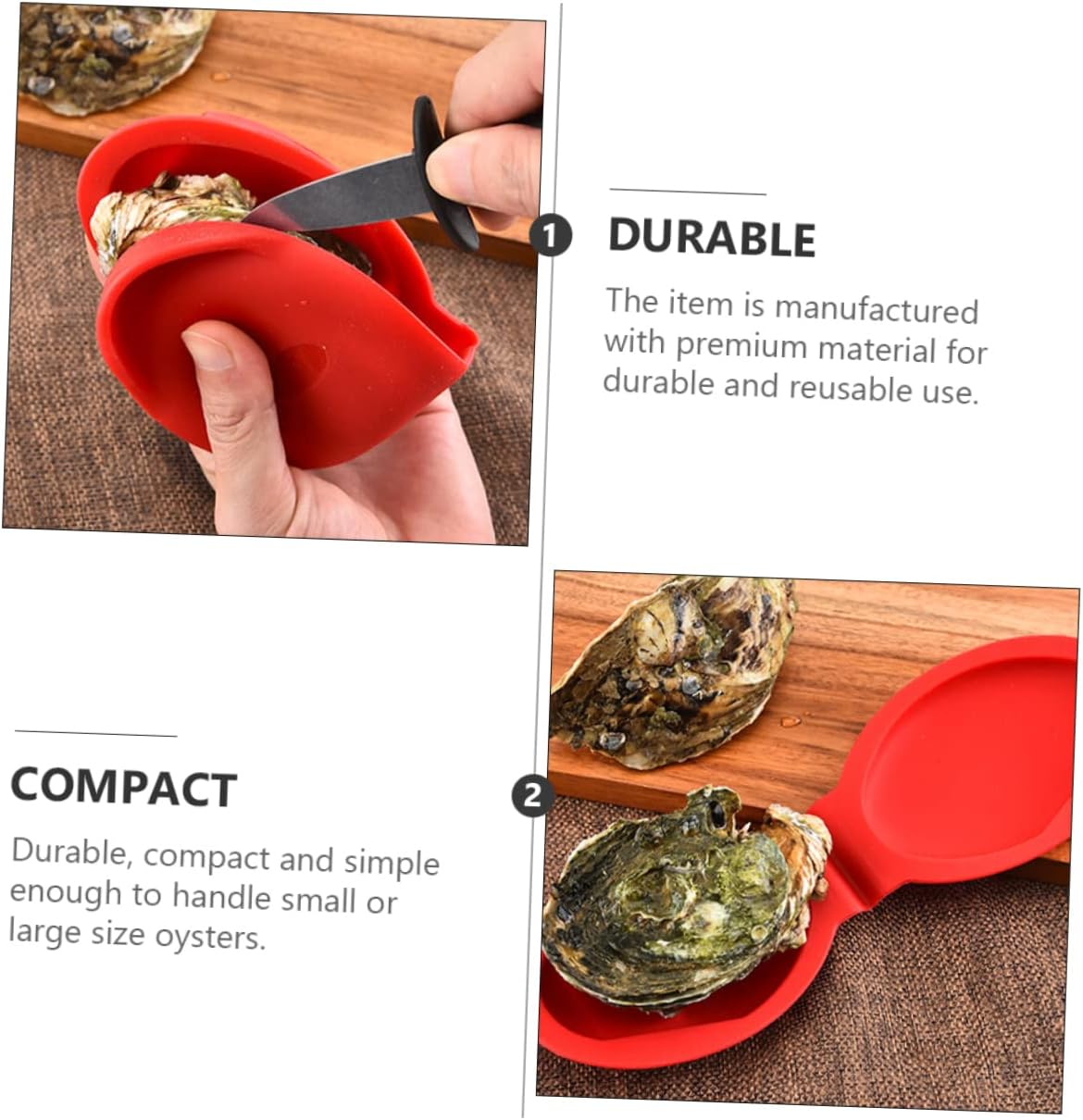 LIFKOME 2 Pcs Oyster Shucking Hand Clips with Silicone Clamps and Seafood Holders