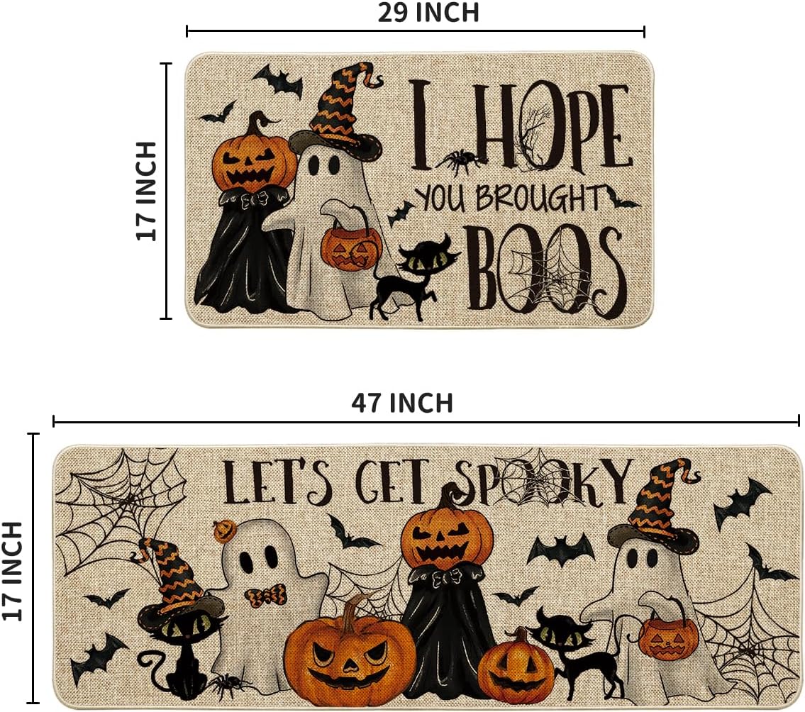 Artoid Mode Halloween Spider Web Kitchen Mats Set of 2