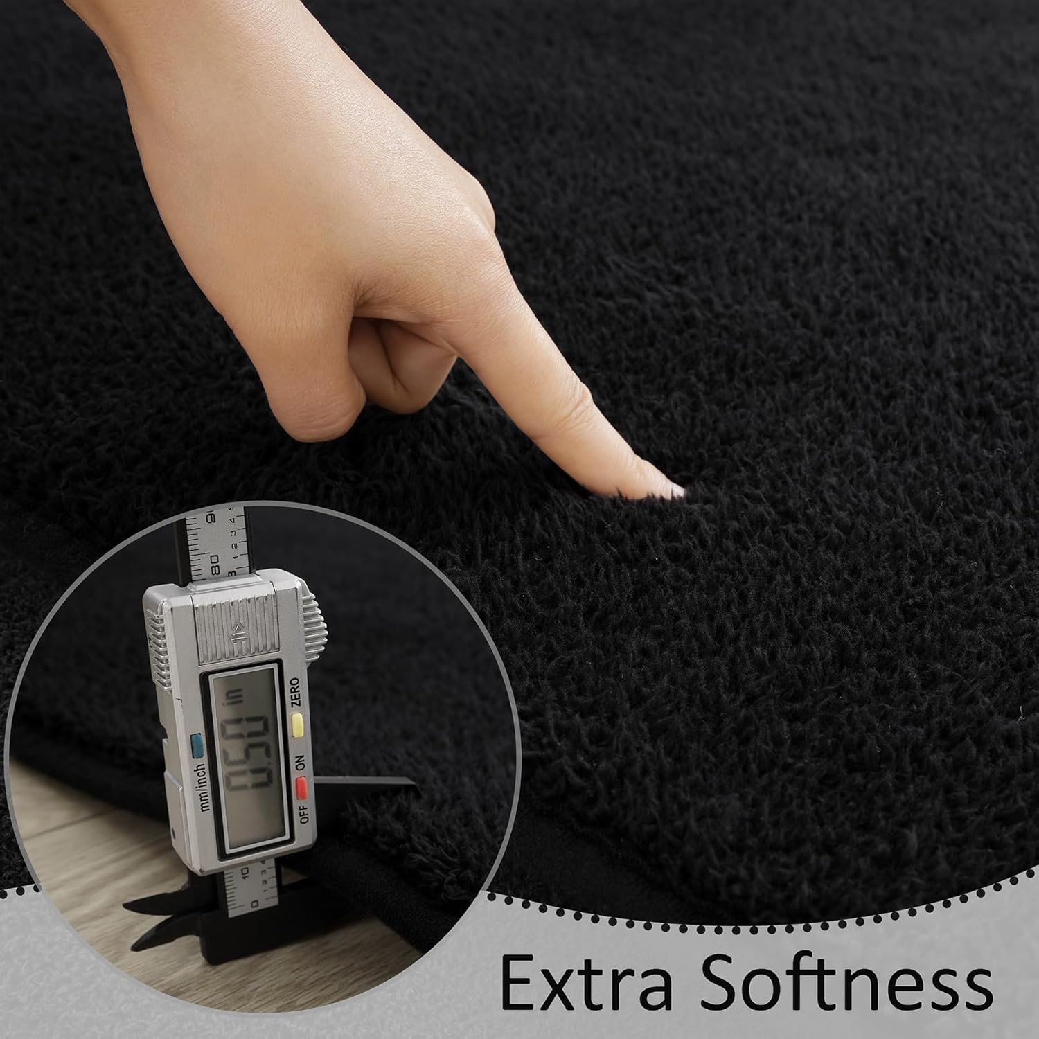 Soft Runner Rugs for Bedroom 2x6 Black Non Slip