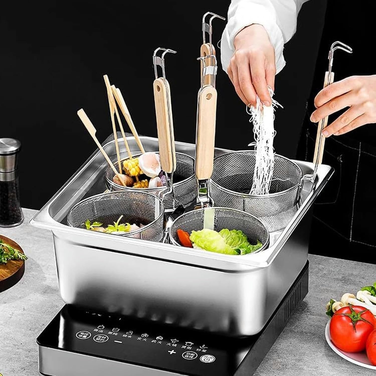 XENITE Strainer Stainless Steel Pasta Cooker with Divider and Colander