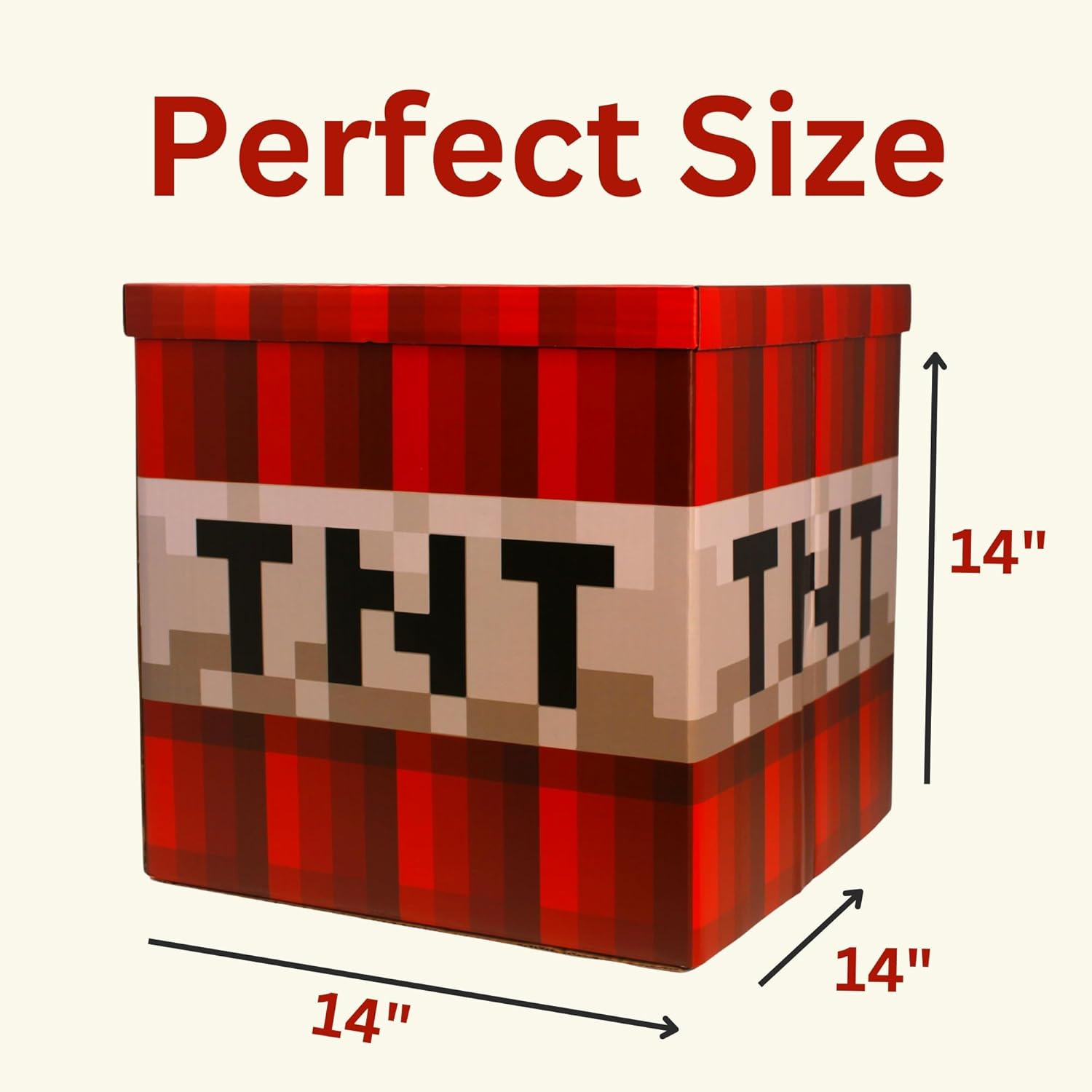 Large 14x14 Pixelated Storage Box with Lid