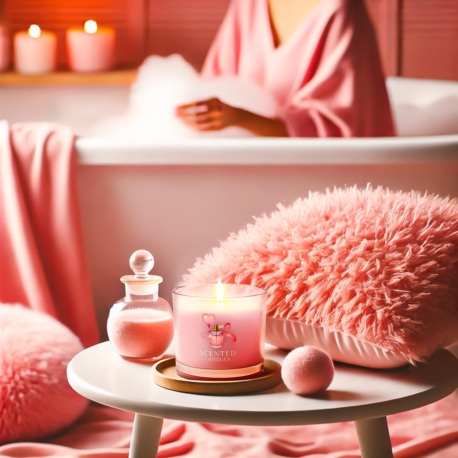 Scented Candle Gift Set with 3 Votive Candles for Stress Relief