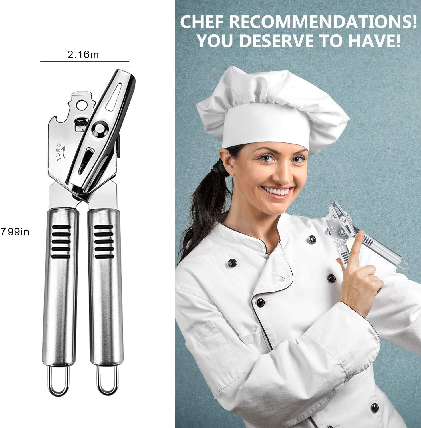 ELifeApply Multi-Function Manual Can Opener with Built-In Bottle Opener