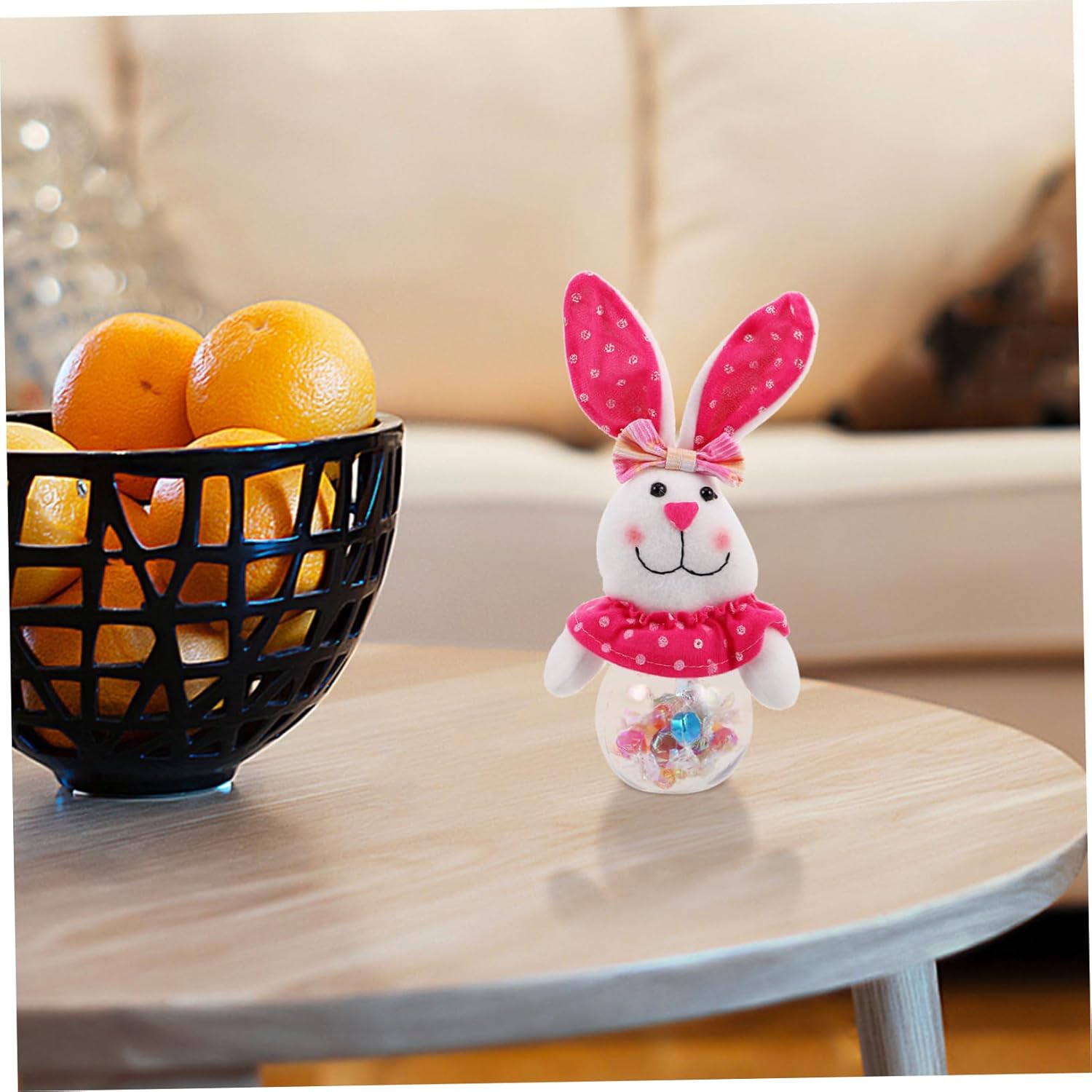 SUPVOX Transparent Bunny Candy Jar for Easter Treats