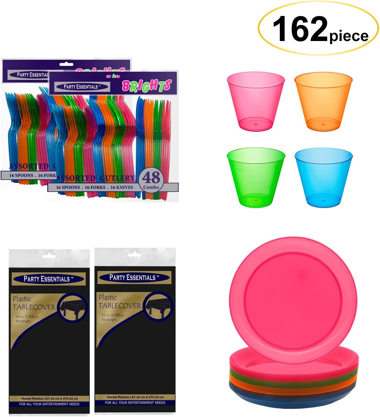 Neon Party Supplies Set with Blacklight UV Glow