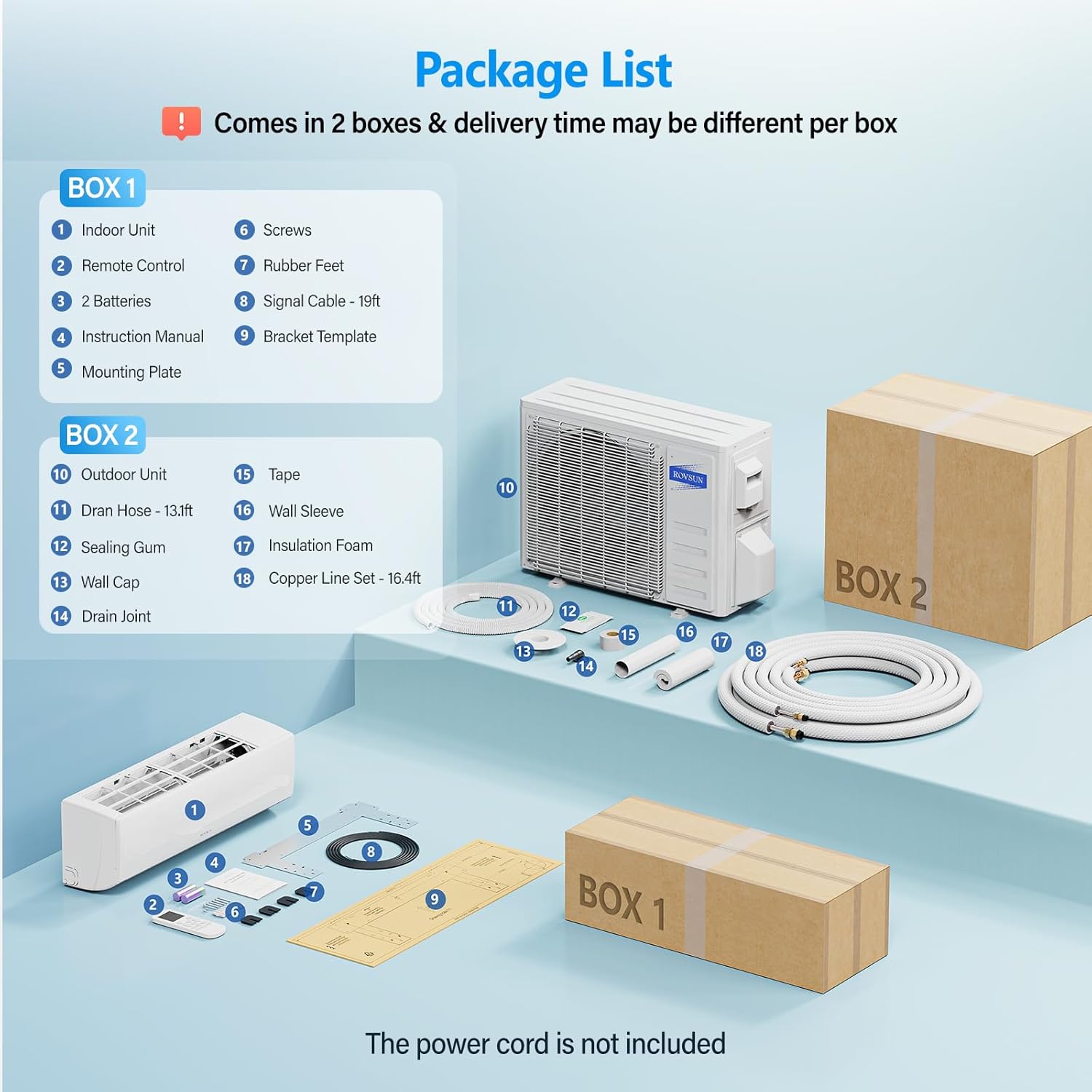 ROVSUN 9000 BTU Mini Split AC Unit with Inverter and Wifi
