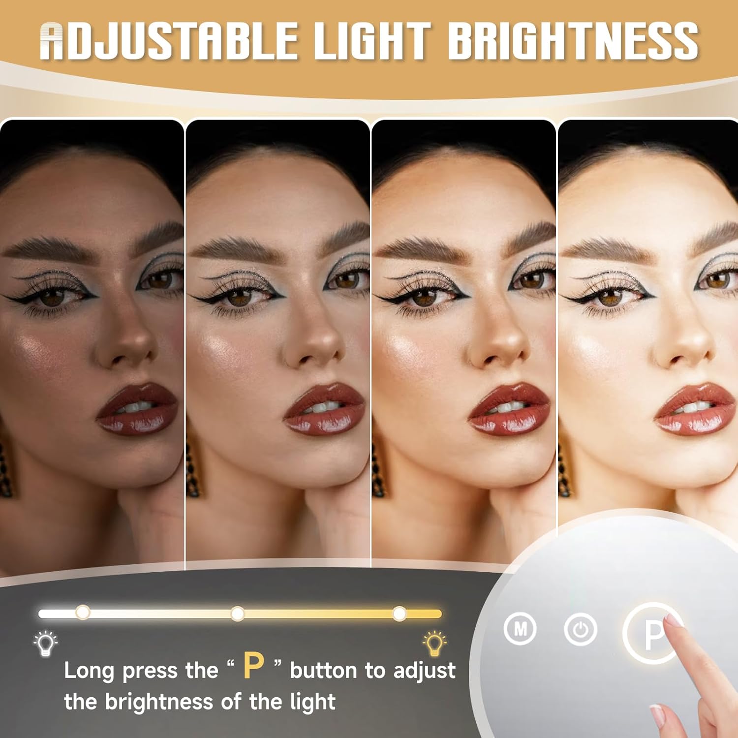 MKupView Vanity Mirror with Lights 228x182 Inches