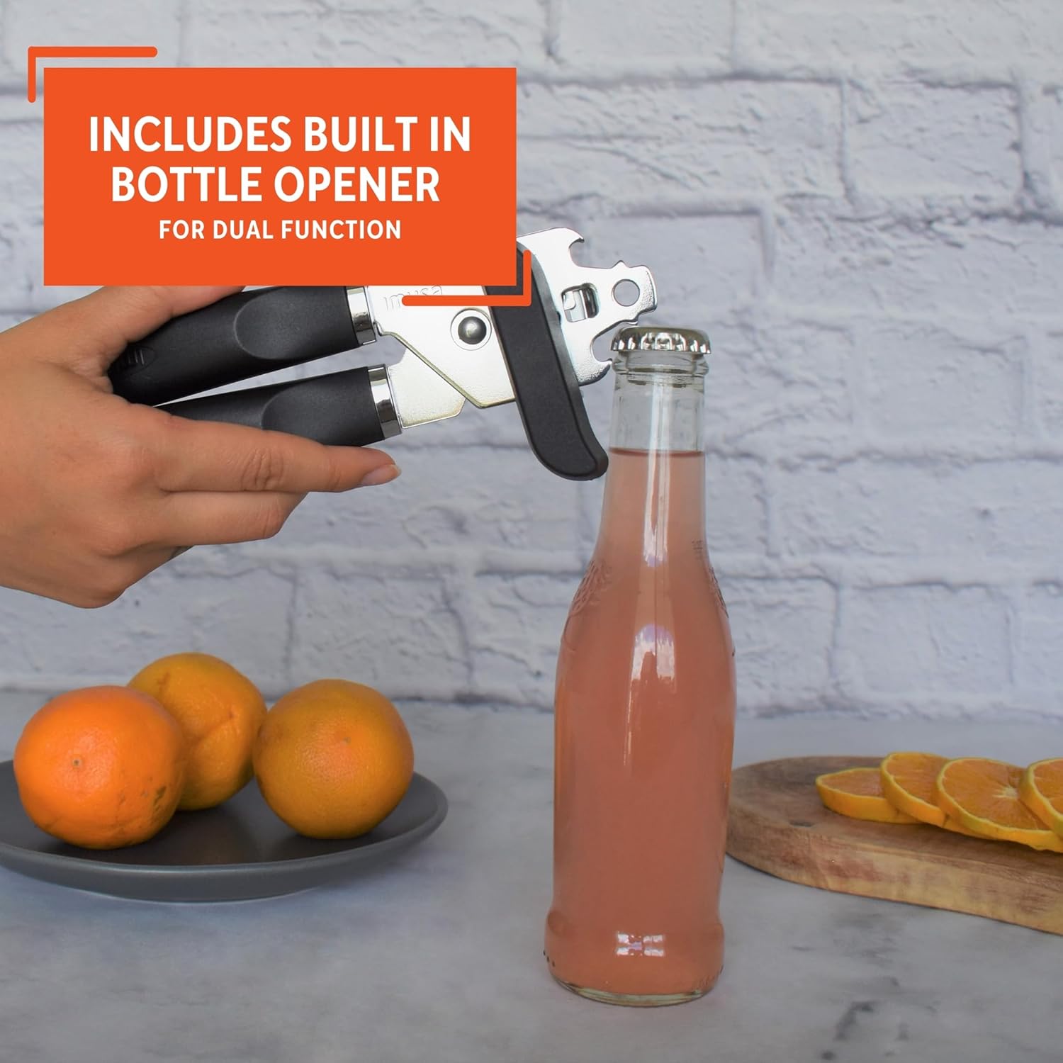 Imusa USA Manual Chef Can Opener Black