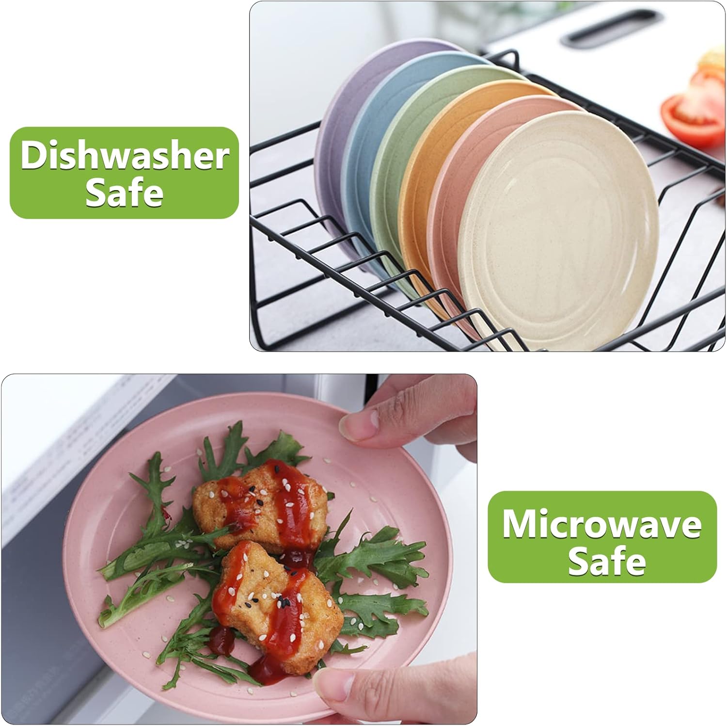 Mfacoy 6 Pack Unbreakable Dinner Plates 10 Inch