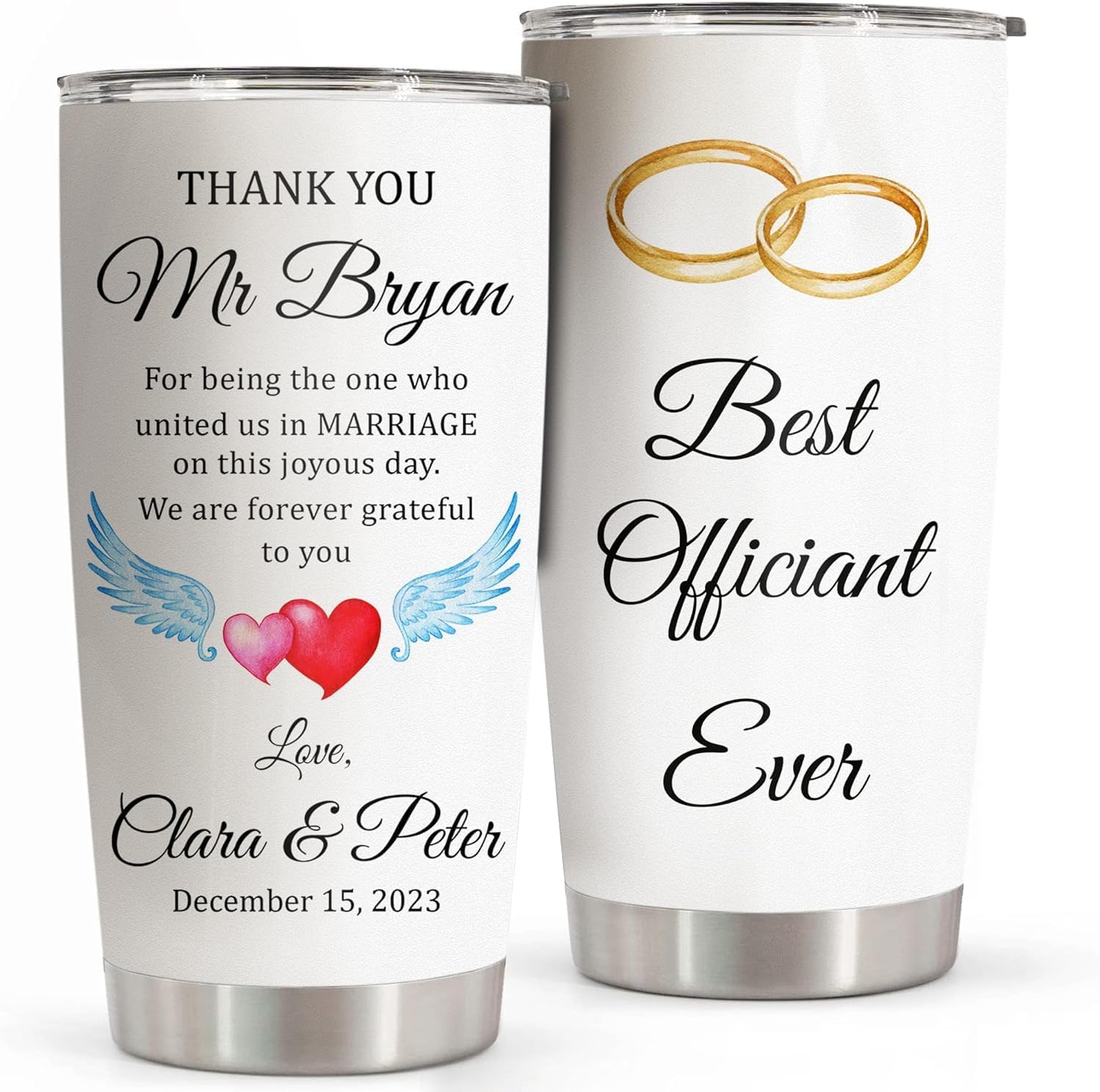 Personalized Wedding Officiant Coffee Tumbler 20 Oz
